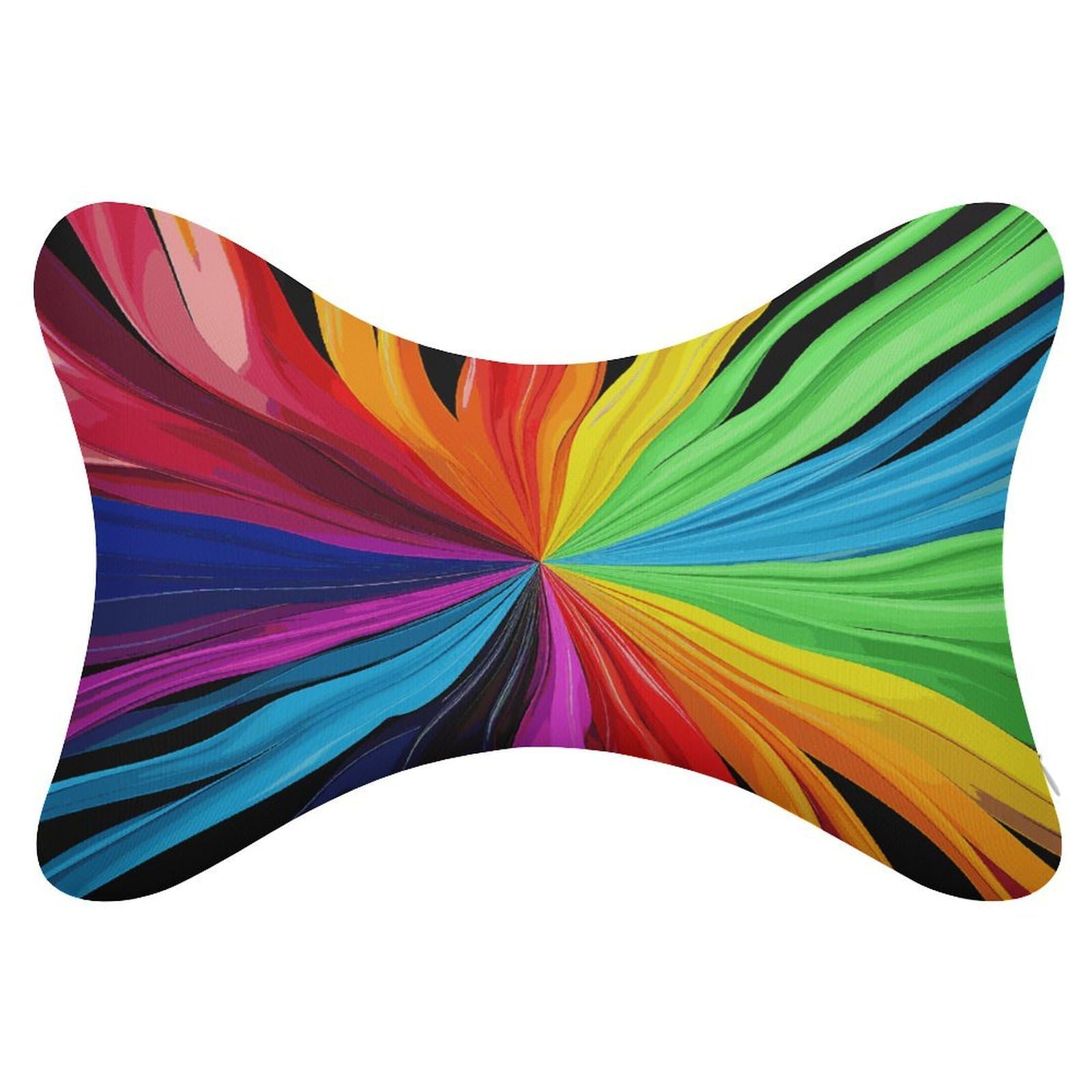 Khauerbc Style Rainbow Colours Car Headrest Pillow - 2 Pack,Neck Pillow With Washable Removable Cover,Car Travel Pillow For Car Bus Truck Driving Comfort