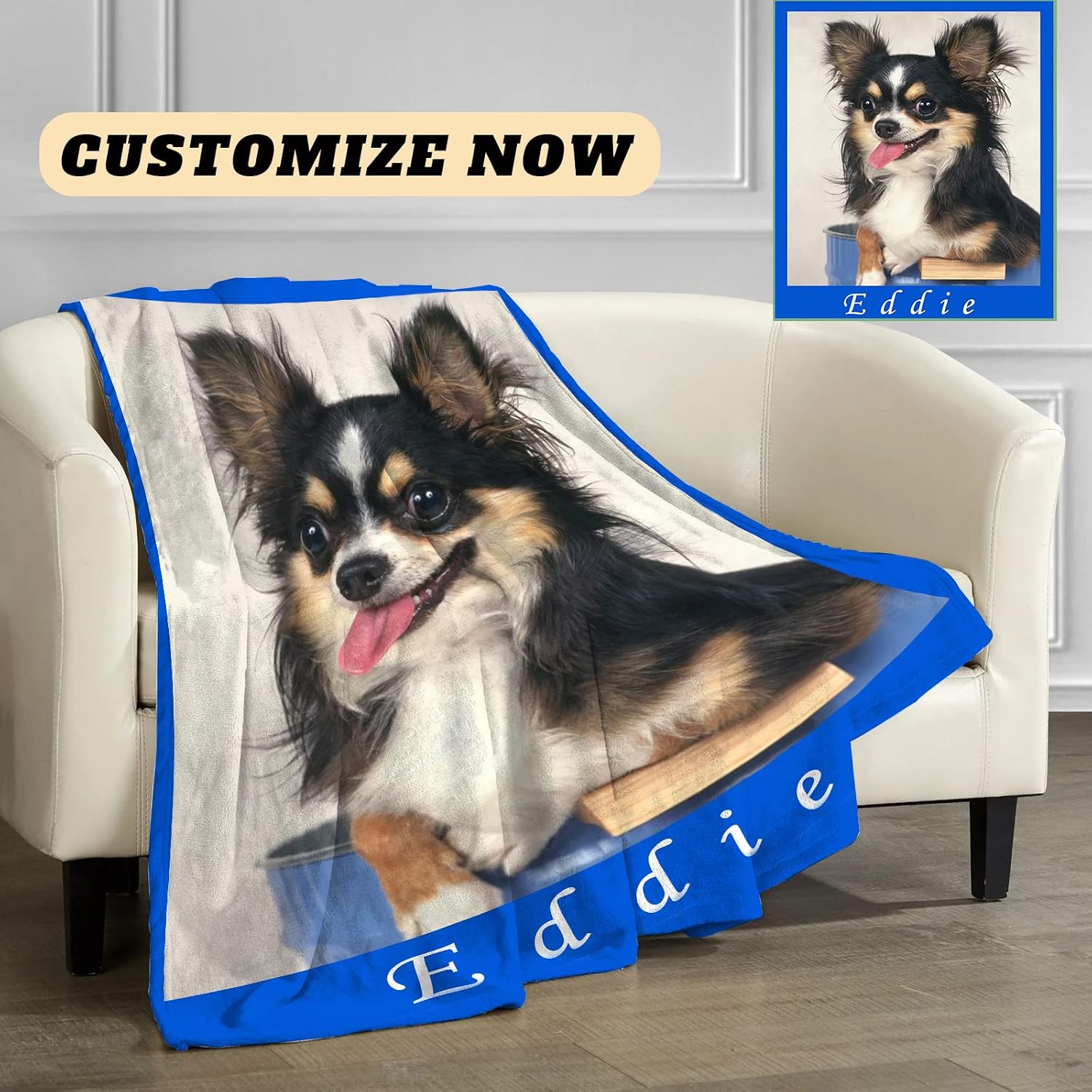 Custom Blanket with Picture Personalized Throw Photo Printing Soft Flannel Blanket for Pets Family Friend Birthday Gifts and Wedding Gifts (60"X80")