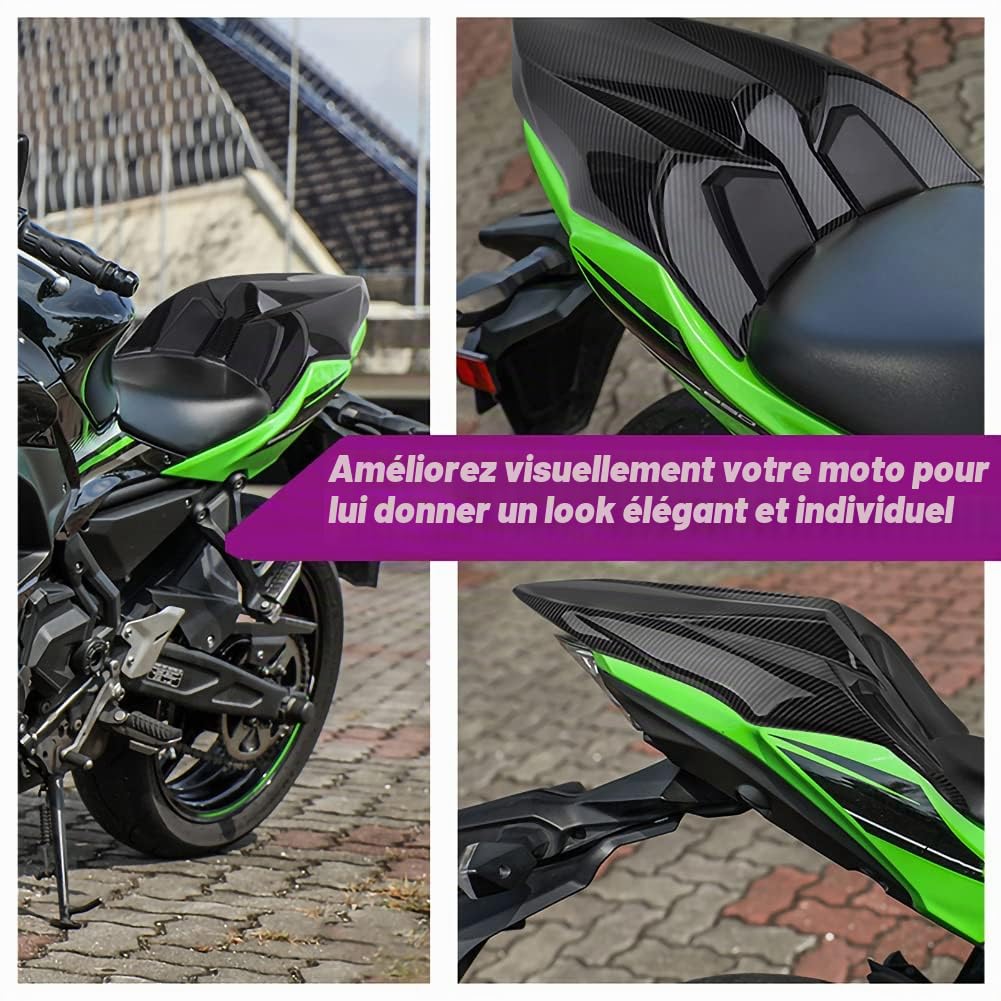 Ninja 650 Z650 Accessoires Siège arrière Capot Cache de Protection Capot ABS Plastique Vert Noir Blanc Compatible avec K-awasaki NINJA650 Z 650 2017 2018 2019 2020 2021 2022 2023(noir mat)