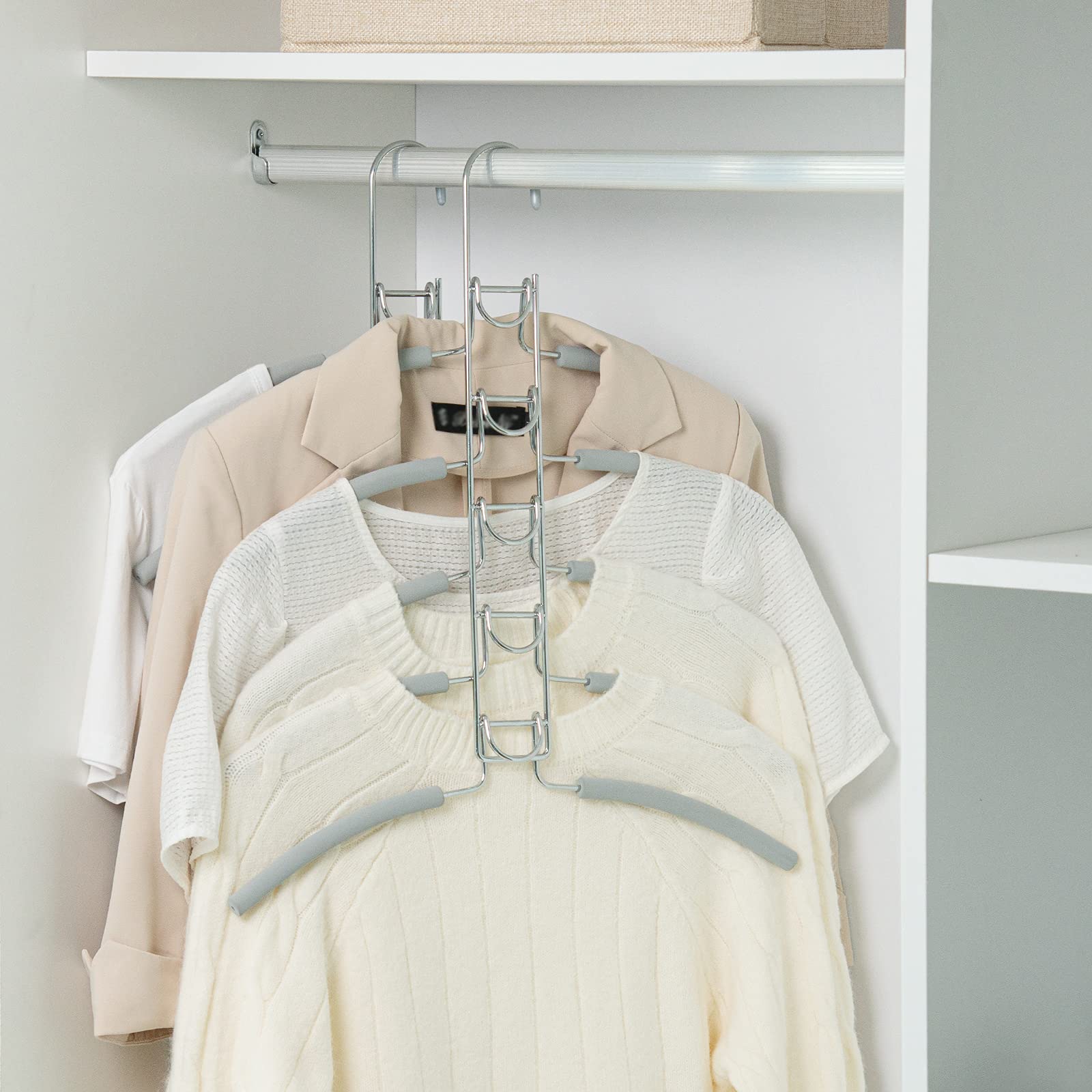 Nature SmileNo Shoulder Bump multiple Sweater Coat Clothes Hangers,Multi Layers Space Saving T Shirt Blouse Rack