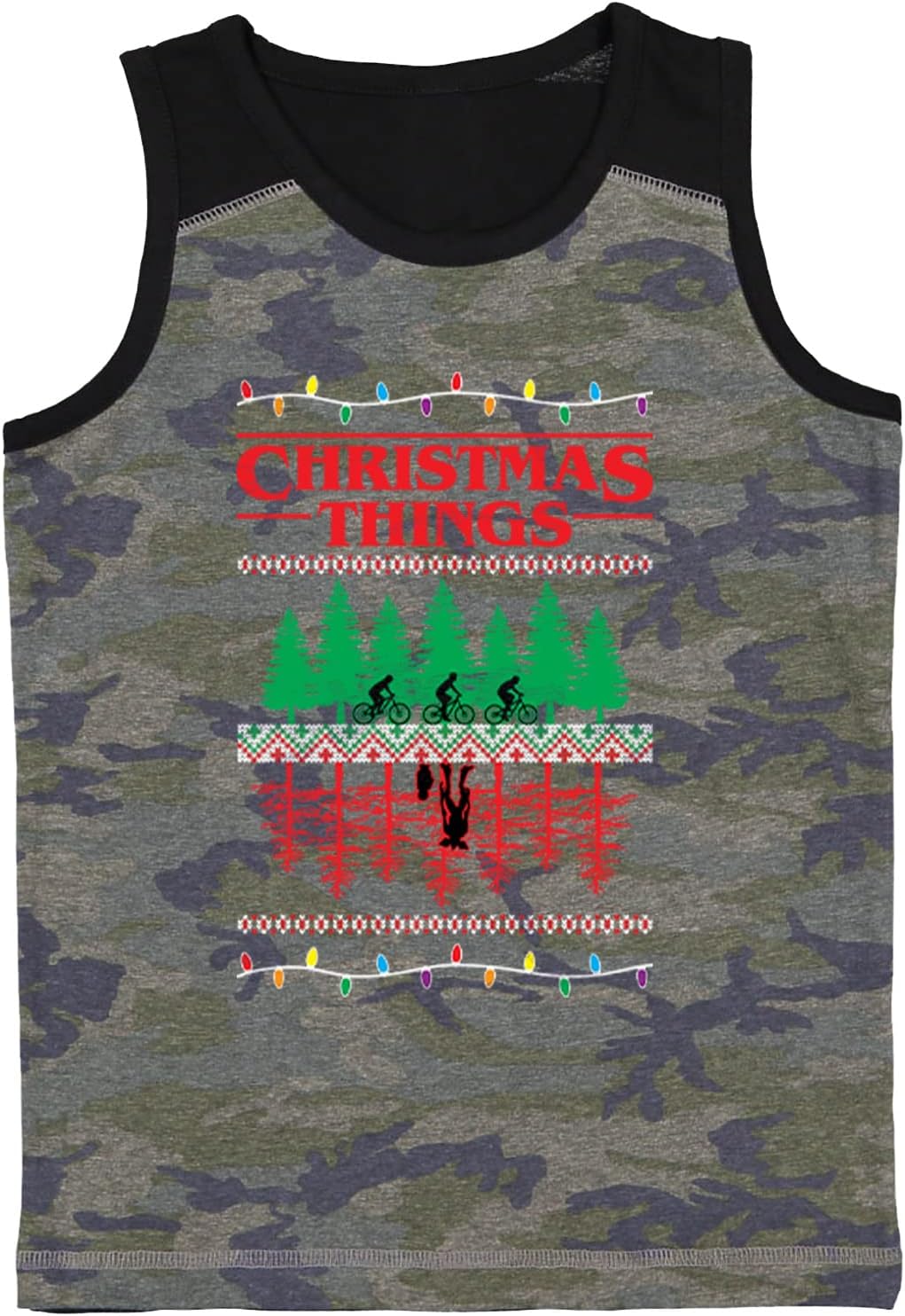 Tcombo Christmas Things - TV Show Ugly Xmas Youth Contrast Back Tank Top