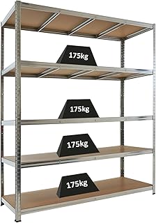 PROREGAL Schwerlastregal Taurus Verzinkt 180x150x60cm Gesamtlast 875kg Kellerregal, Steckregal, Garagenregal, Lagerregal