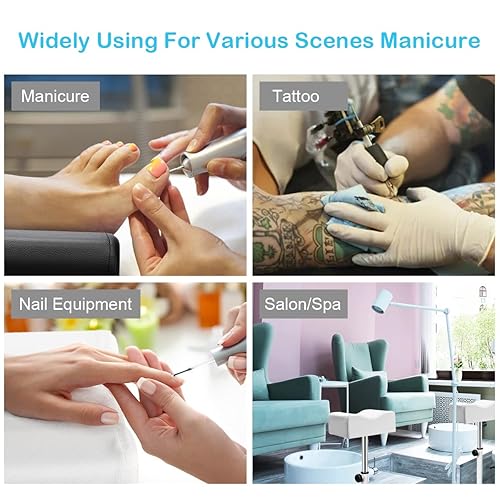 Miniatura 7 de Taburete de pedicura de altura ajustable con cojín suave, reposapiés antideslizante para salón de belleza, spa y belleza, color blanco