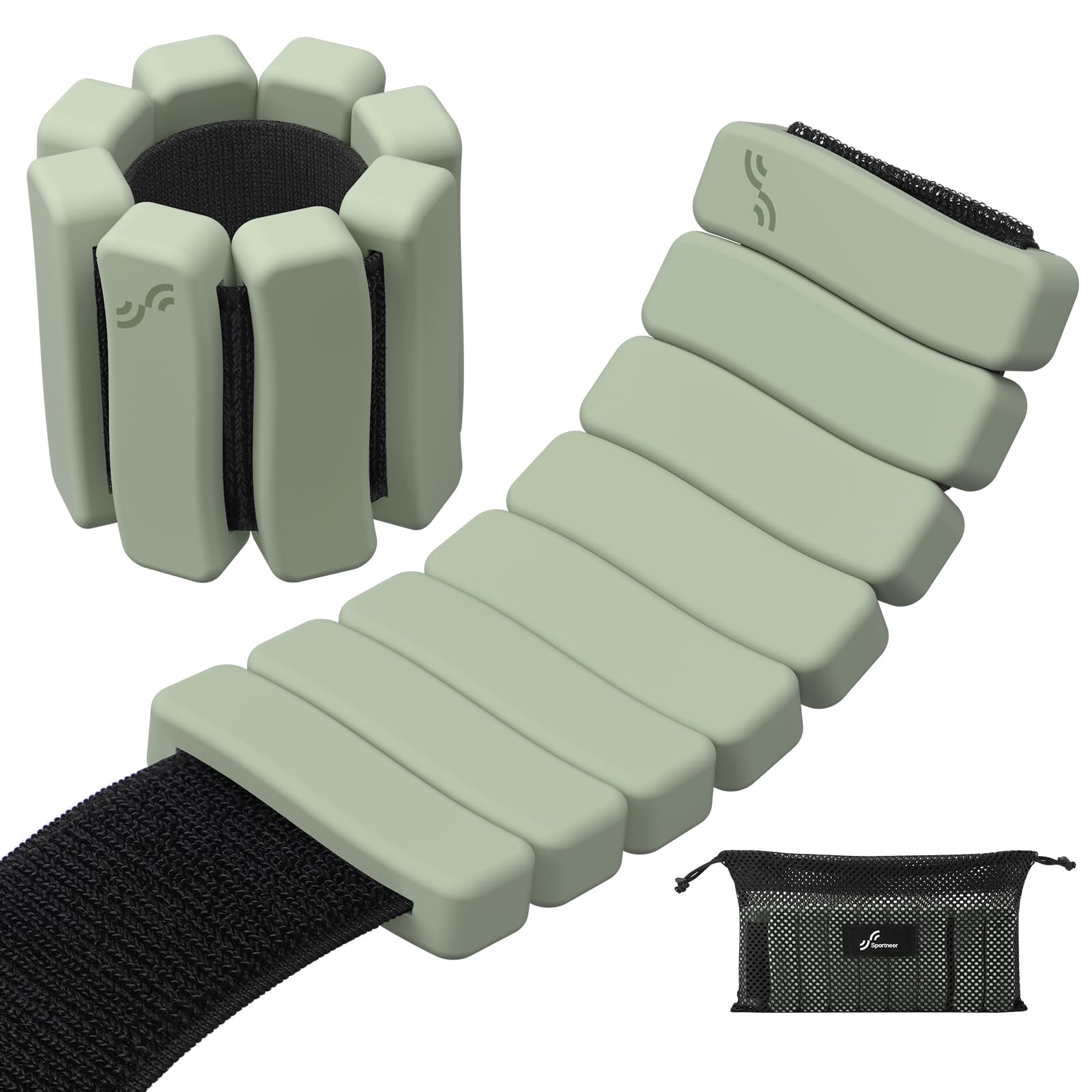 Sportneer tragbare Gewichtsmanschetten – 2er-Set (Jeweils 1 kg) für Damen und Herren, modisches knöchelgewichte-Set für Tanz, Aerobic, Laufen, Gehen