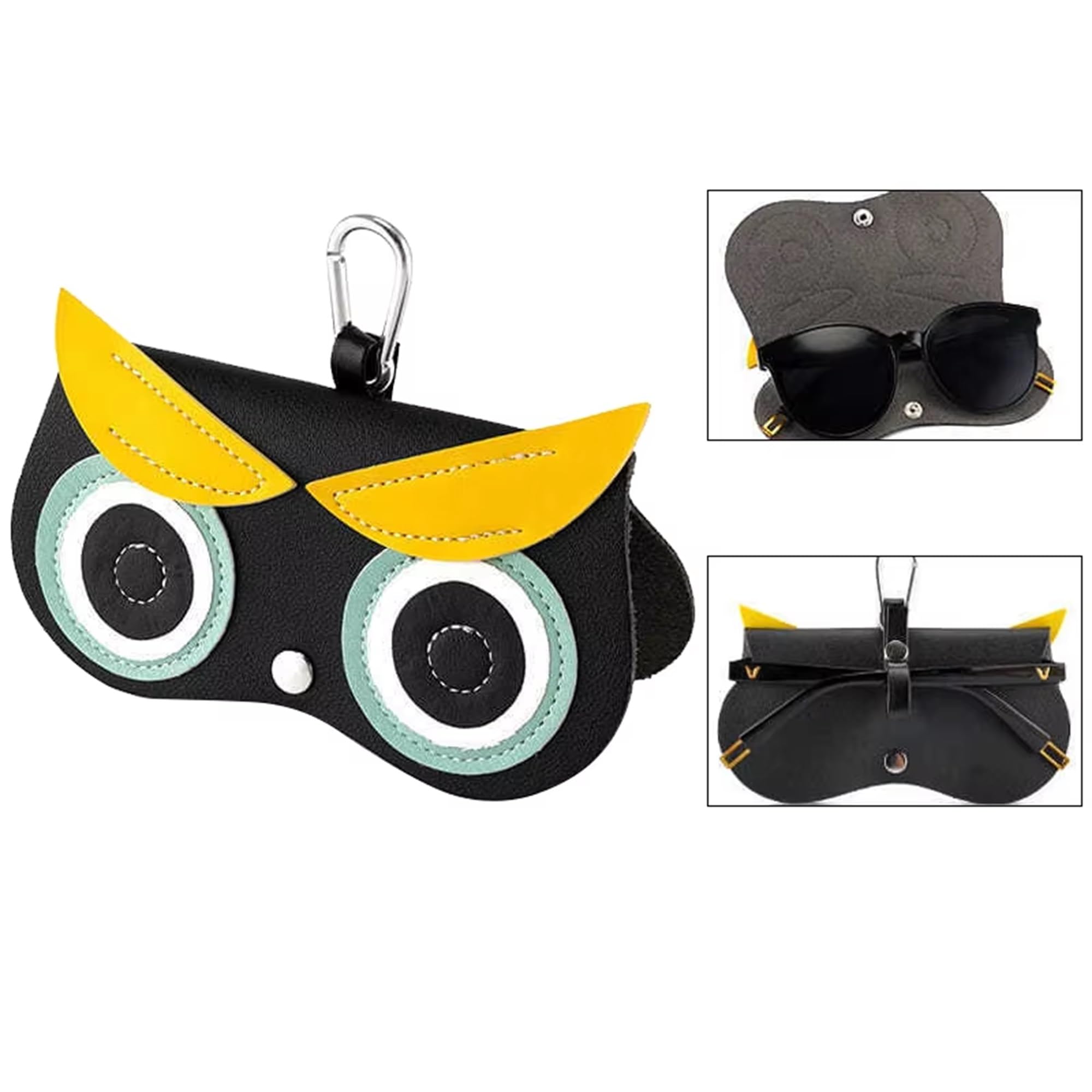 AUGEN Cute Sunglasses Organizer Case Hanging Leather Eyeglasses Bag Ornament Charms for Hand Bags Sunglasses Bag Hook Pendant Sunglasses Organizer (Owl) - Image 2 thumbnail