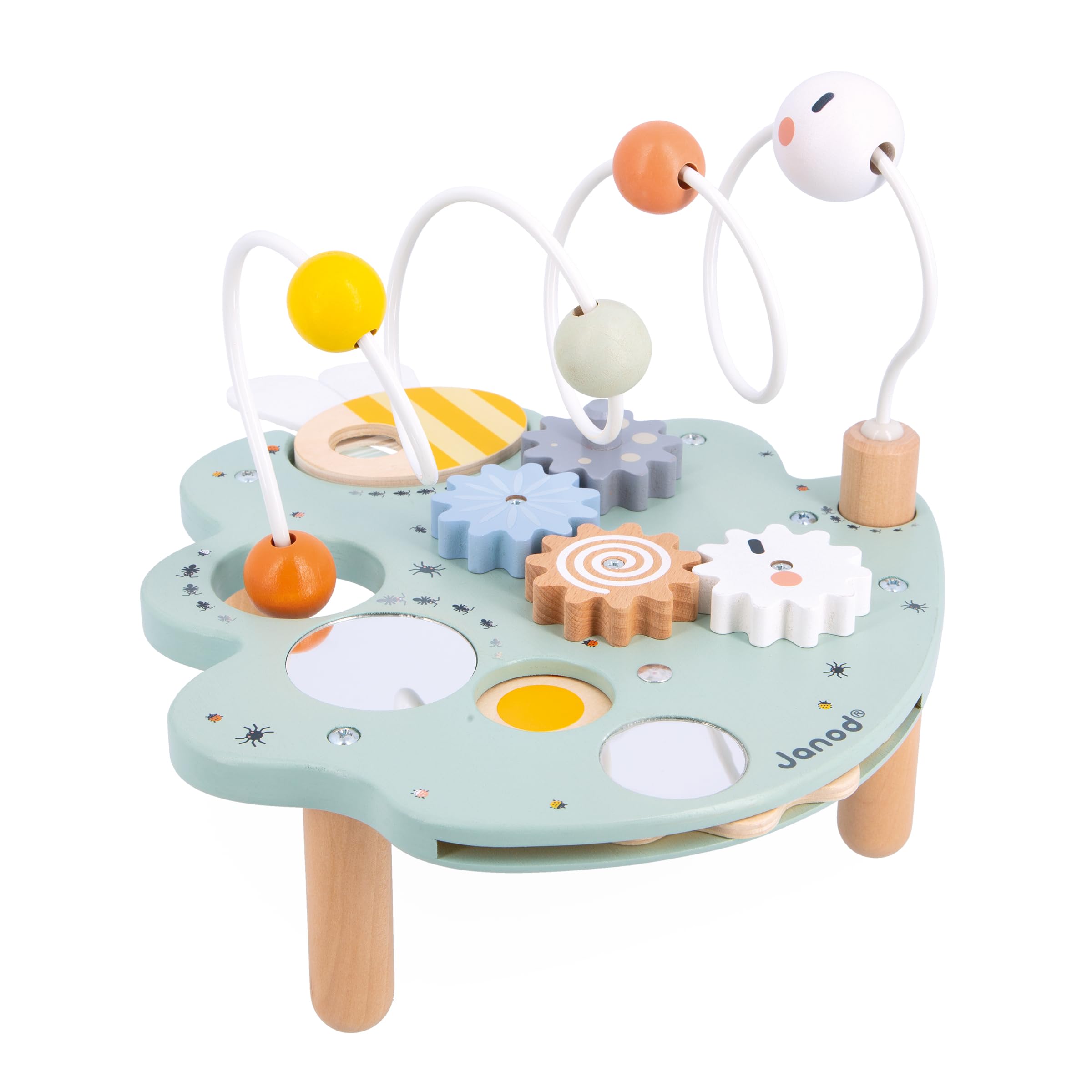 Janod, Sweet Cocoon Activity Table, 5 Early-Years Activities, Early-Learning Toy, Develops Fine Motor Skills