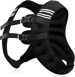 Weighted Vest Men or Women - 5/10/15/20/25/30lbs Weights with Reflective Stripe, Weighted Vest for Workout Equipment for Strength Training Running - Walking Weight Loss