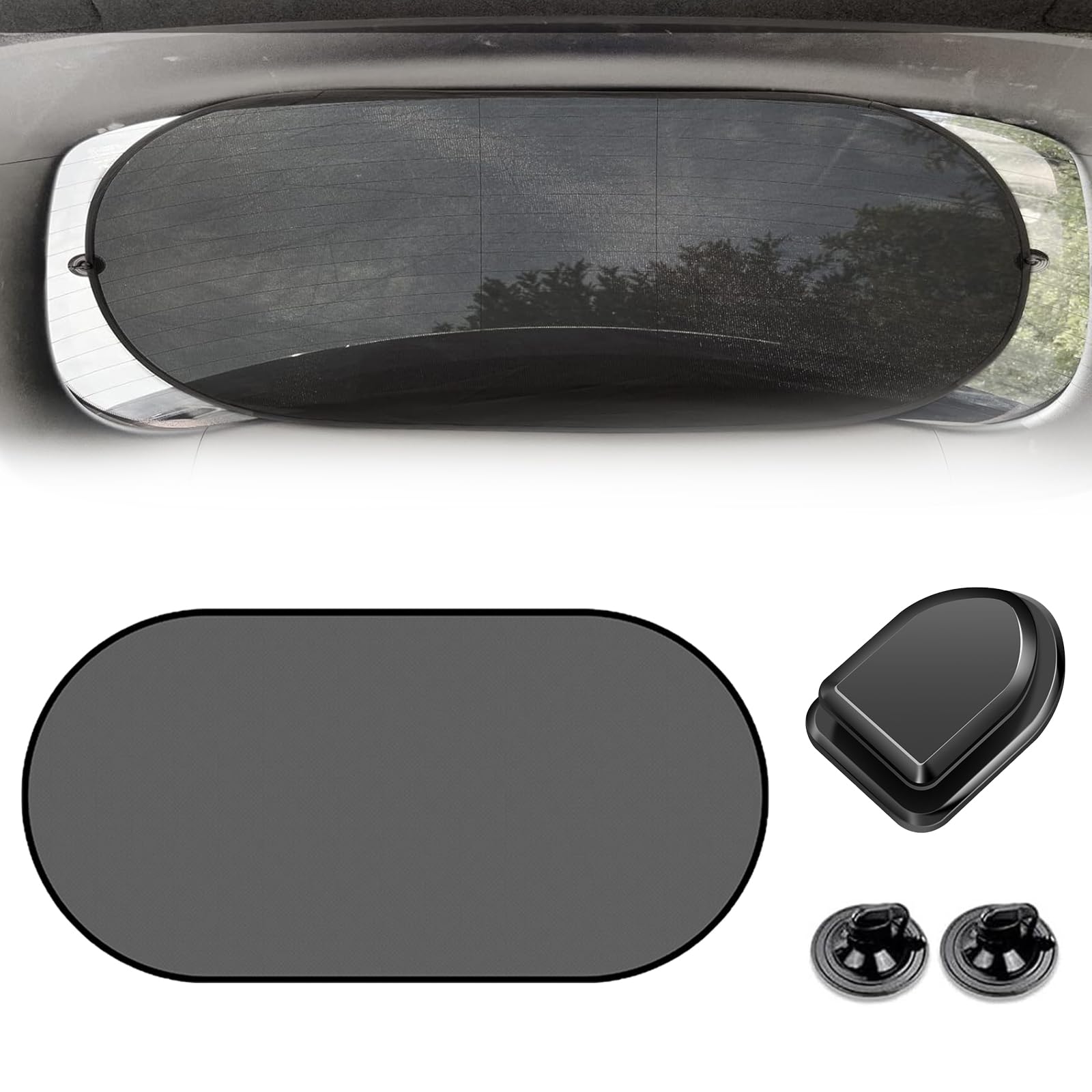 Parasol de Coche para Ventana Trasera,Parasol Coche Infantil con Protección UV,Parasol Coche Bebe con Ventosas,Coche Parasol Trasero,Parasoles Autoadhesivos Coche Sun Shade,100 x 50 CM