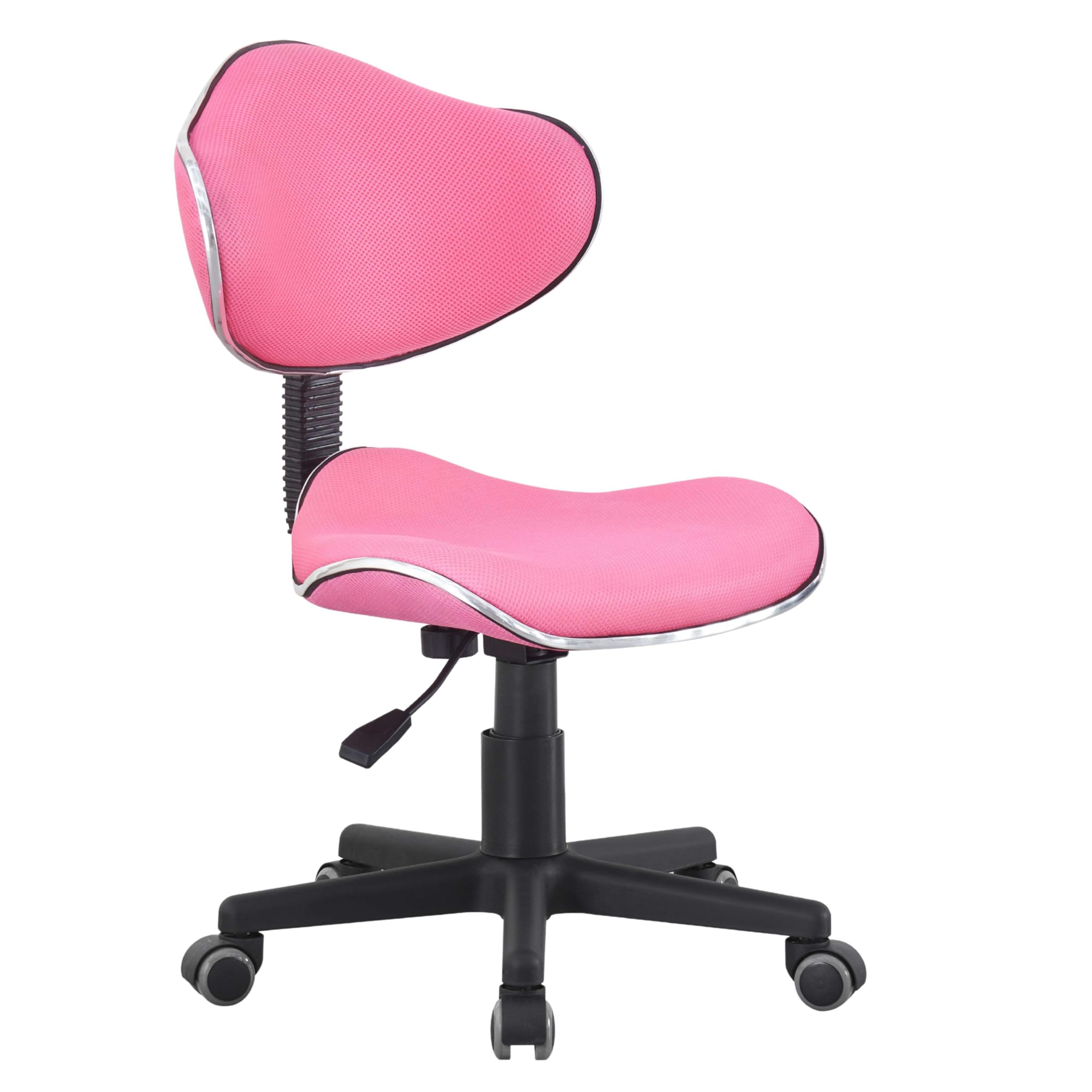 Miroytengo Silla de Escritorio, Silla de Estudio Juvenil, Altura Ajustable, Tejido Transpirable, Bambola Rosa 53x82-​94x53 cm