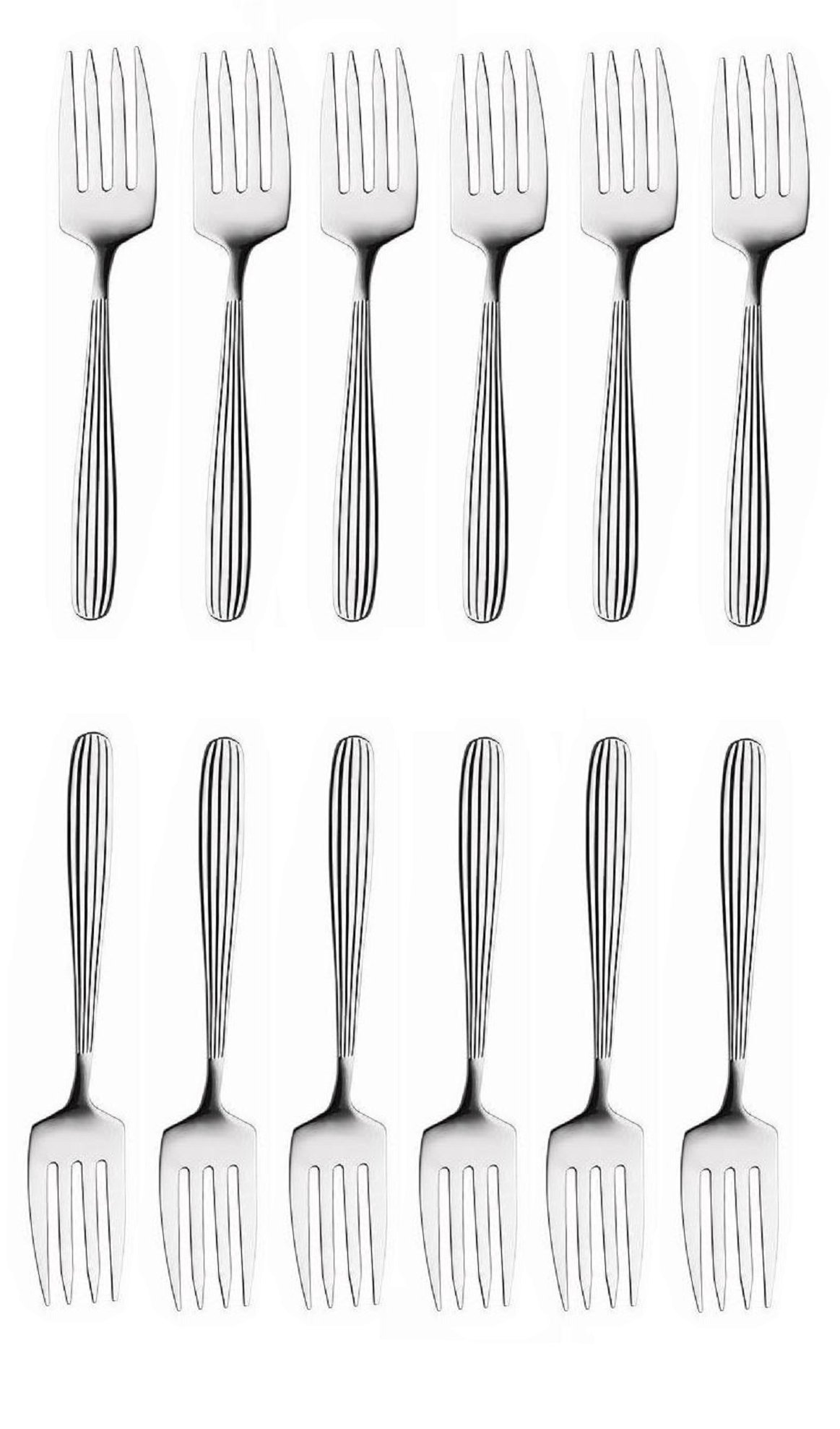 Uniware Forchetta da tavola in acciaio inox, 2 mm, set da 12