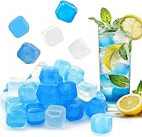 Evechole Reusable Ice Cubes 20 Pack - Non-Melting Plastic Squares for Cocktails, Whiskey, Wine, Coffee - No Dilution, BPA-Free