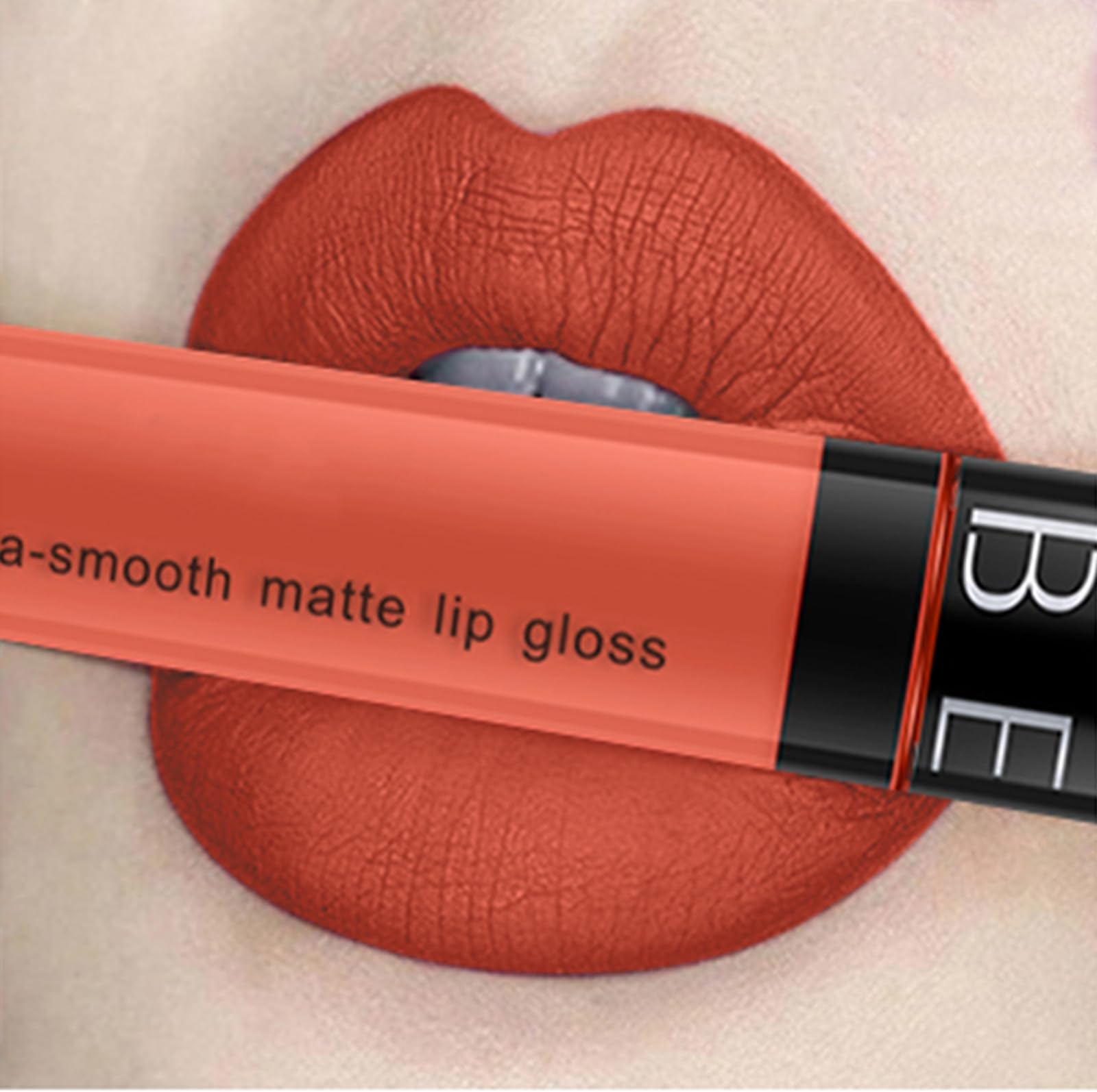 12-color Soft Coral matte non-stick cup lip glaze non-decolorizing brown lip gloss lipstick 0.34 FL OZ