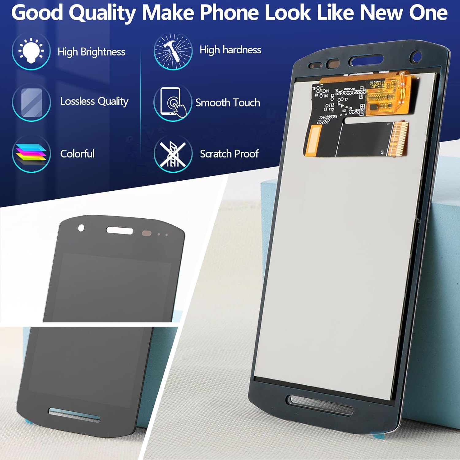 YWLRONG for Zebra TC21 Screen Replacement for Zebra TC21 TC210K TC26 Display Touch Screen Digitizer for Handheld Barcode Scanner Assembly Replacement with Tools（with Camera Cutout ）