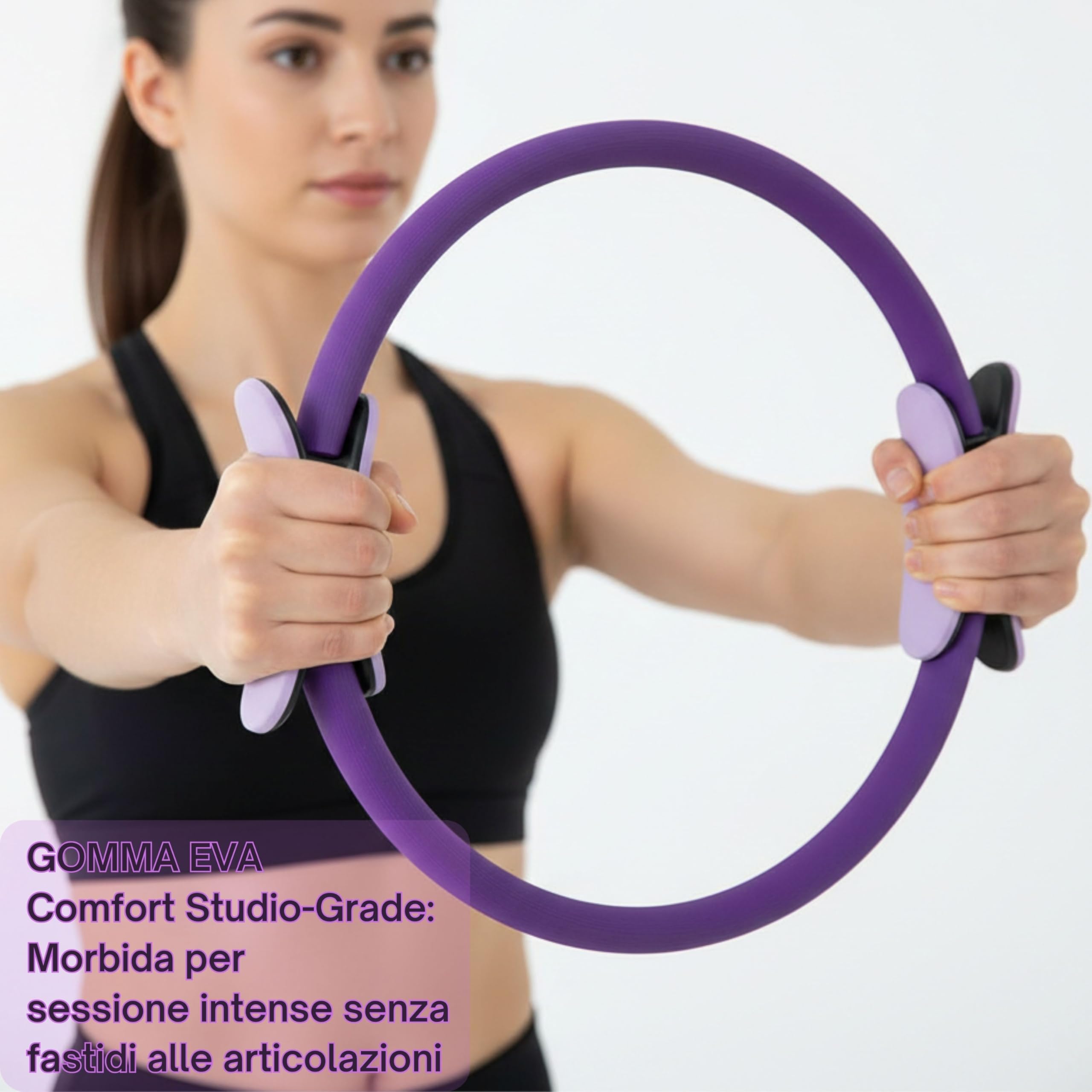 YASTA Pilates Ring 37 cm - Anello Pilates per Allenamento Resistenza Braccia, Gambe e Glutei - Cerchio Magico con Impugnature Ergonomiche Doppie per Yoga, Fitness e Home Gym - Leggero e Portatile