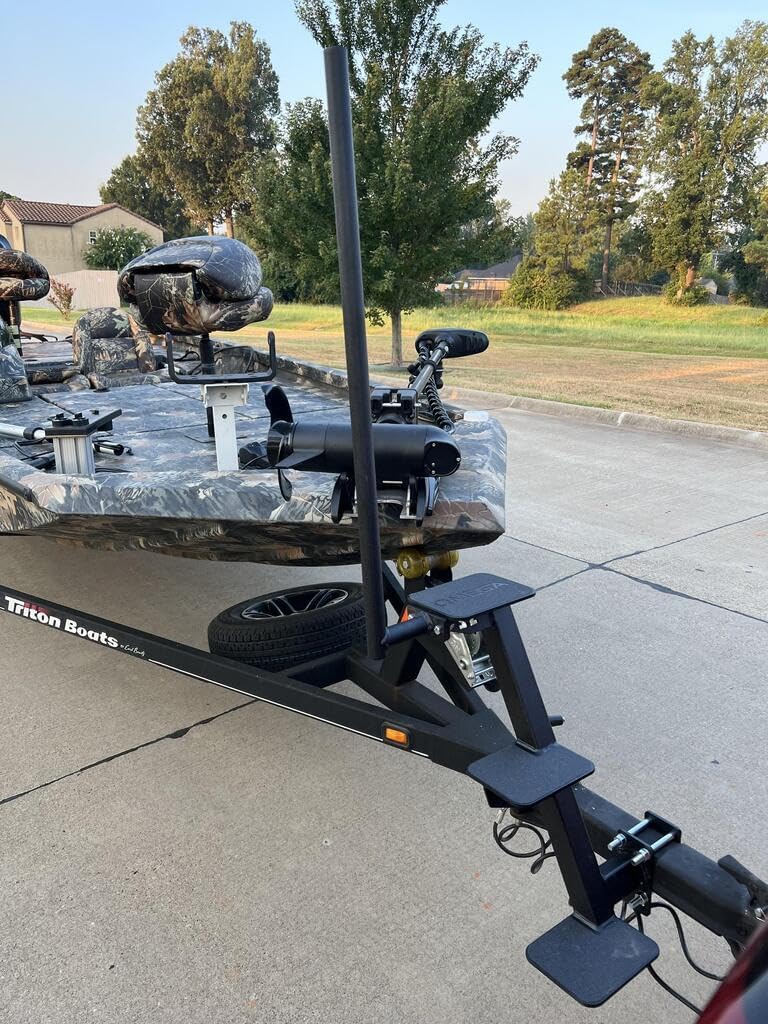Universal 3-Step Boat Trailer Step – Heavy-Duty Steel, 450 lb Capacity, Side Mount Trailer Tongue Steps, Made in USA