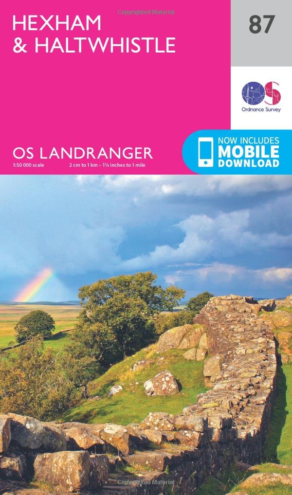 Ordnance Survey Unisex Pink Landranger 87 Hexham & Haltwhistle Map With Digital Version