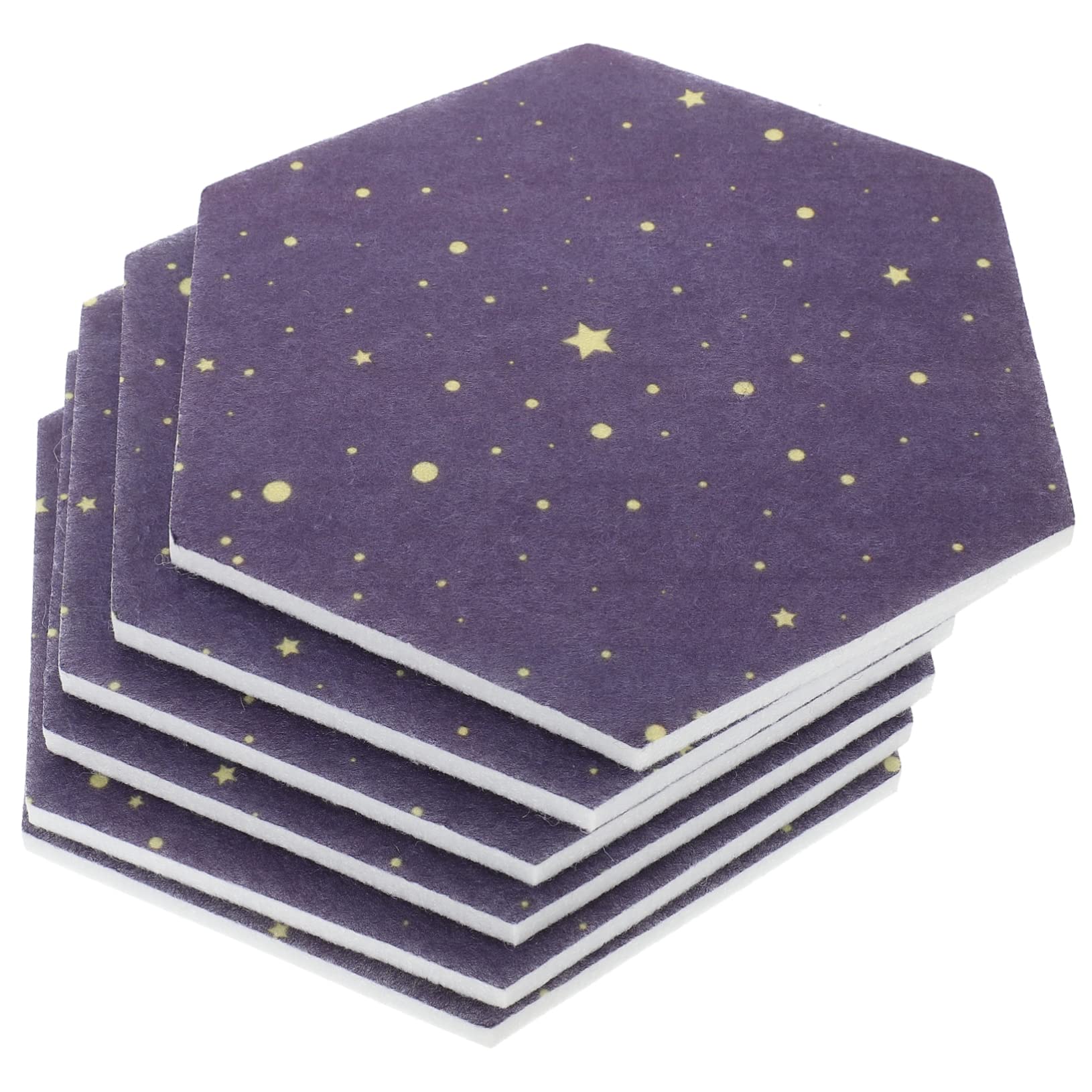 Happyyami 6Pcs Hexagon Felt Boards Decorative Memo Boards for Home Office Classroom Removable Self Adhesive Picture Display Tiles Unique Wall Decoration for Photos and Notes