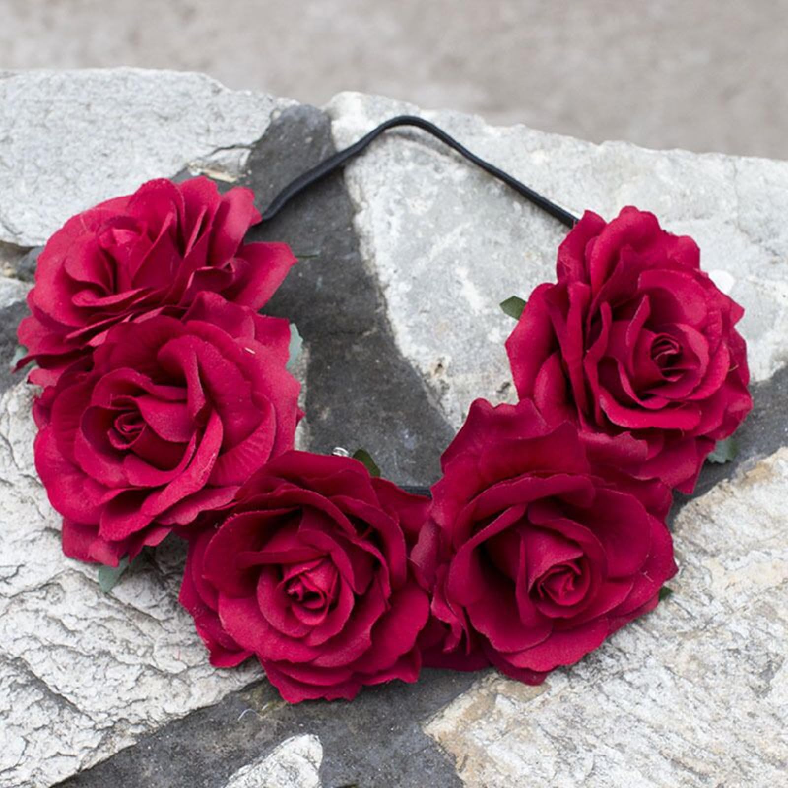 Cerchietto Per Capelli Con Rose Di Perle, 2 Pezzi (Bianco E Rosso) – Fascia Floreale In Metallo Per Sposa, Matrimoni E Feste