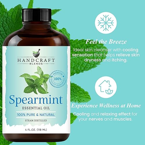 Miniatura 7 de Handcraft Blends Juego de aceites esenciales de menta verde y lavanda – Enorme 4 onzas líquidas – Aceites esenciales 100% puros y naturales – Grado