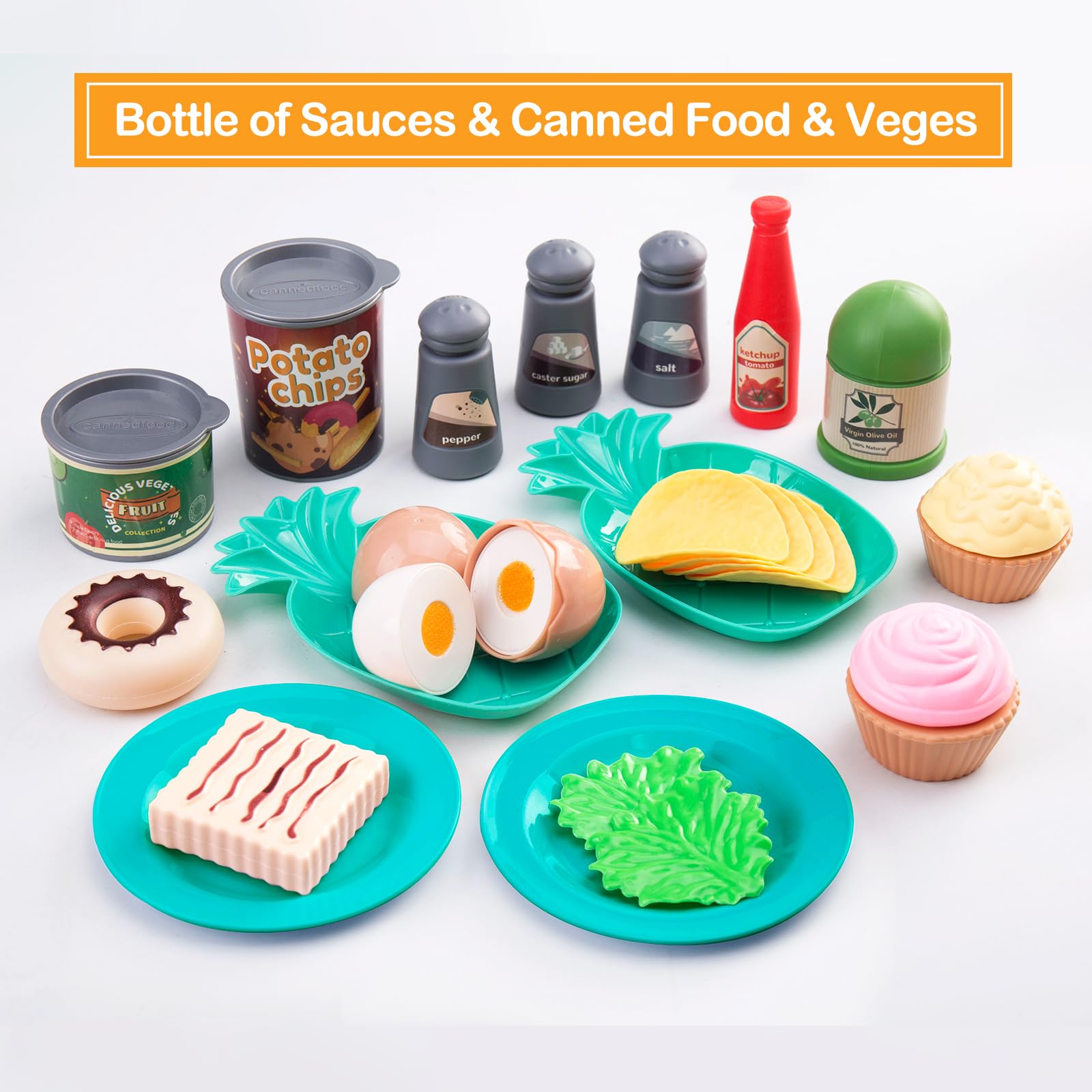 Juego De Cocina De 86 Piezas Para Niños – Ollas, Sartenes, Frutas Y Verduras Con Efectos De Sonido, Regalo +3 Años