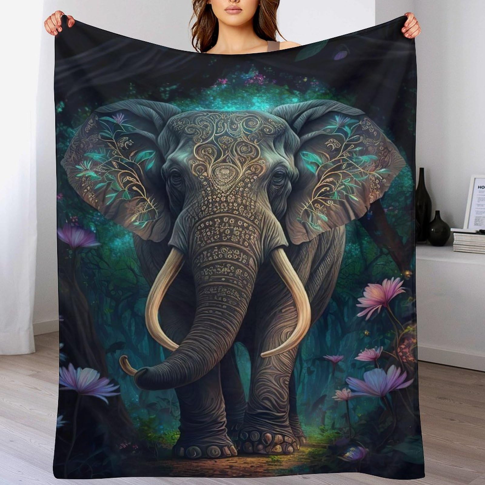 Couverture en flannel de flanelle motif éléphant : l'excellence du molleton