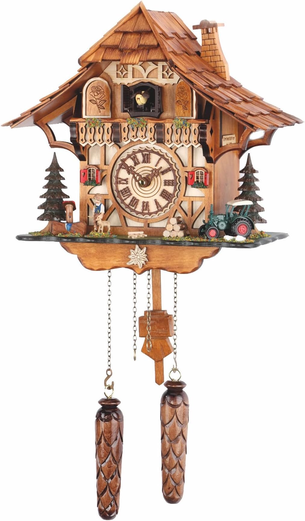 Quartz Cuckoo Clock Swiss house with music TU 440 QM NEW