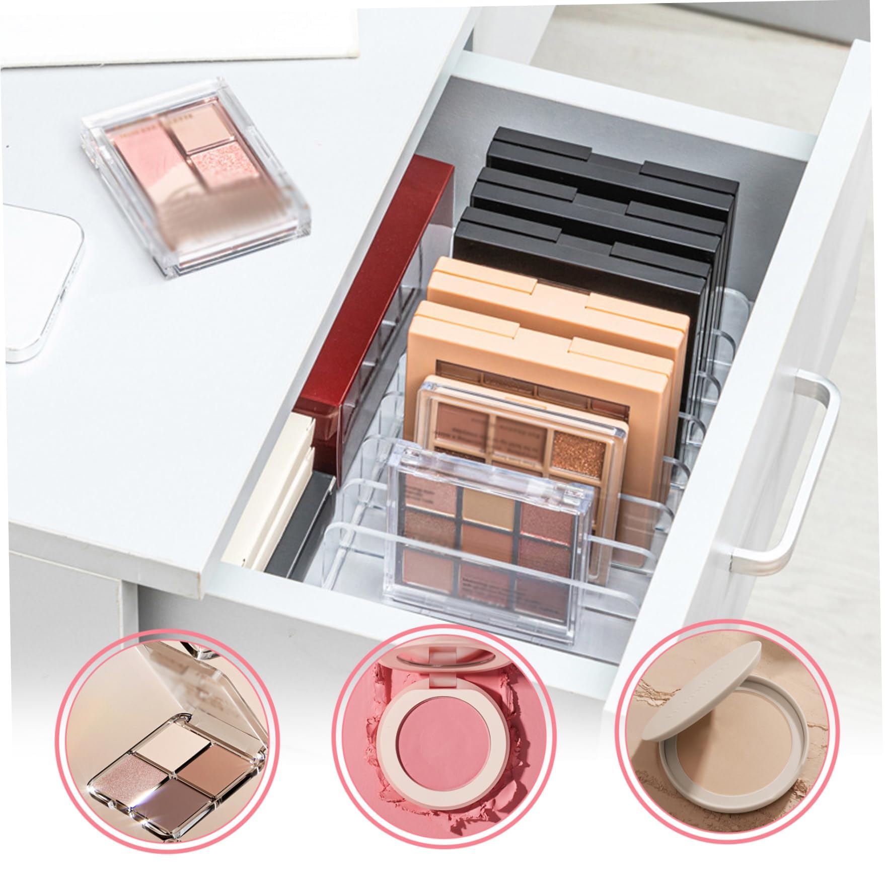 Lot 2 Organiseurs Maquillage Acrylique Transparent - Rangement Palette Fard à Paupières