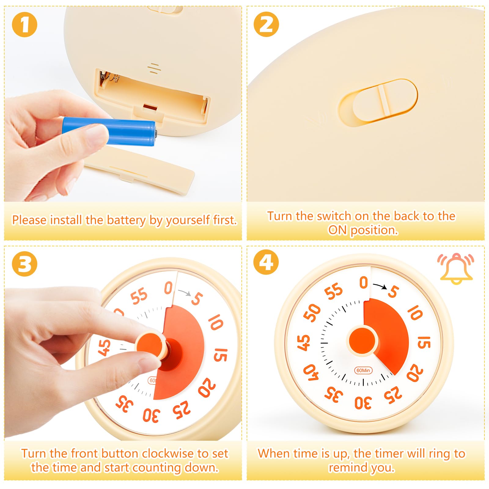 Visueller Timer-Uhr OEM Kinder-Zeitmanagement Pomodoro Küchentimer Countdown Pro