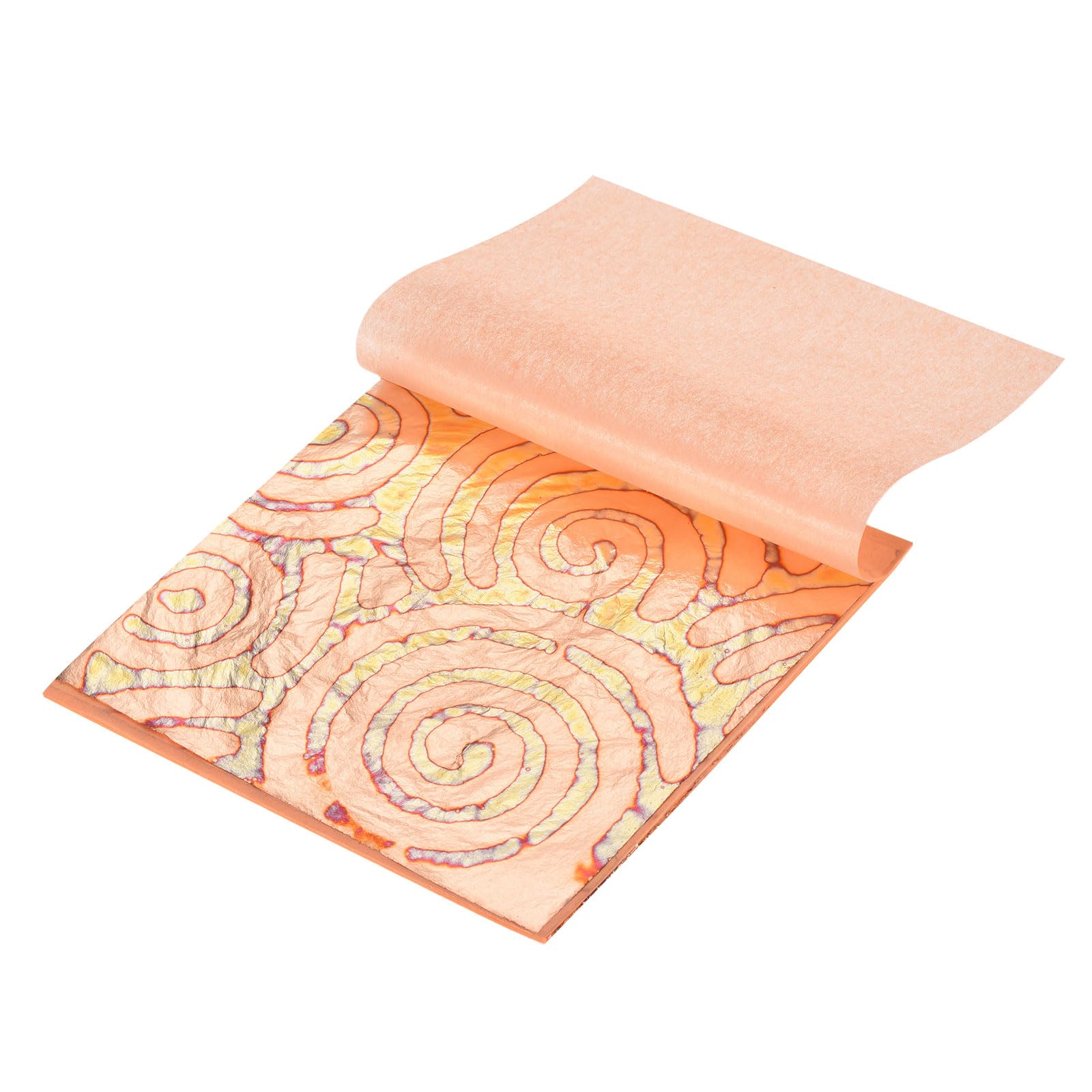 MECCANIXITY 25 Pcs Gold Leaf Sheets 5.5" x 5.5" Imitation Gold Foil Sheets Variegated Booklet with Pattern for Crafts,Picture Frames,Nails and DIY