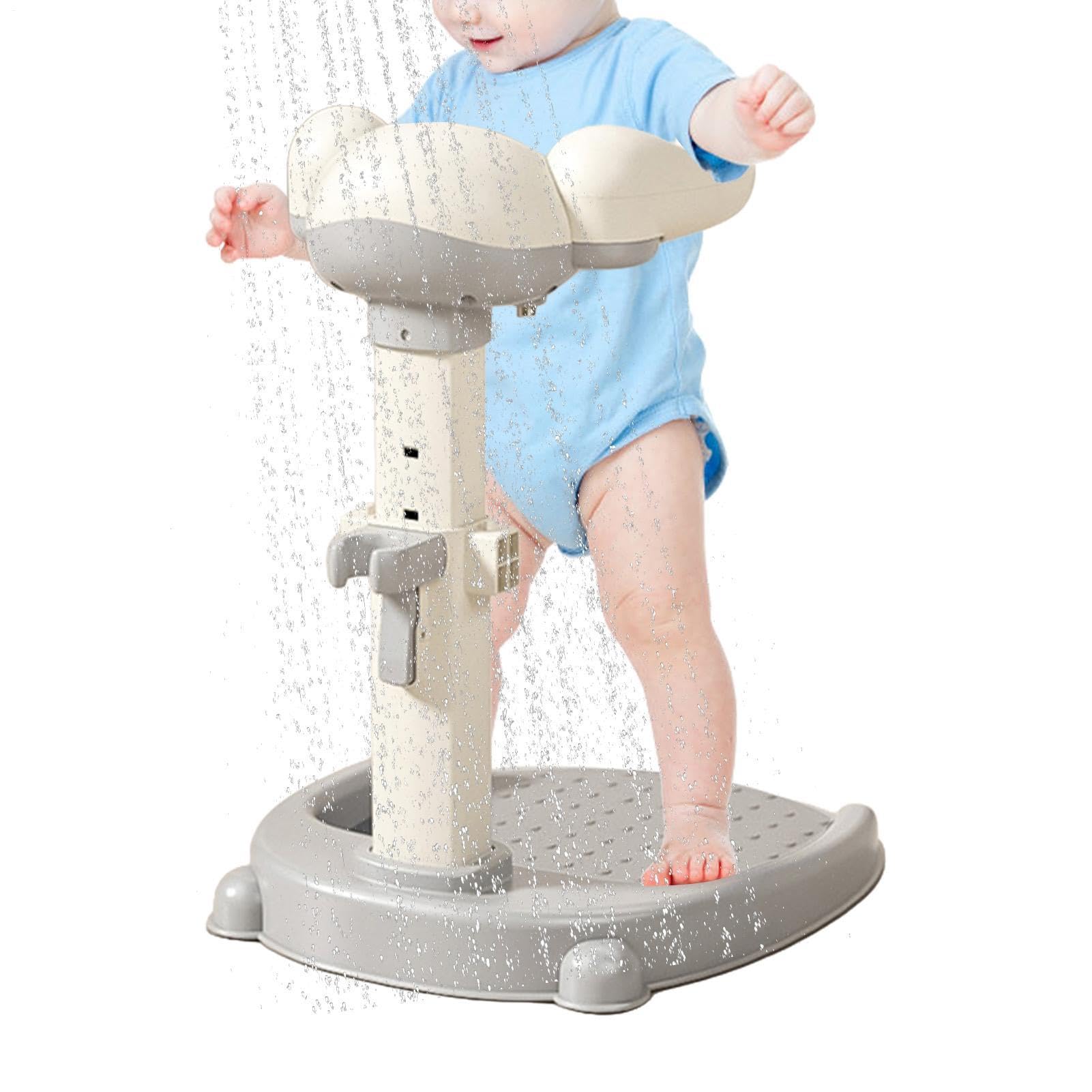 Soporte de ducha para niños – Ayudante ducha altura ajustable, soporte baño antideslizante para niños y niñas, plataforma asistencia estable, portátil ligero, debaño appartamento viaggi hotel