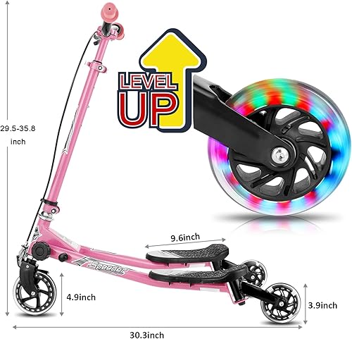 Miniatura 6 de Scooter, scooter plegable de 3 ruedas para niños de 3 a 8 años con altura ajustable de 4 niveles para niños y niñas