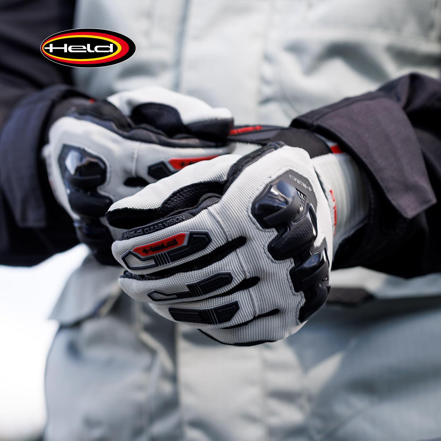 Held Sambia 2 Guanti da moto, grigio scuro/nero, 7