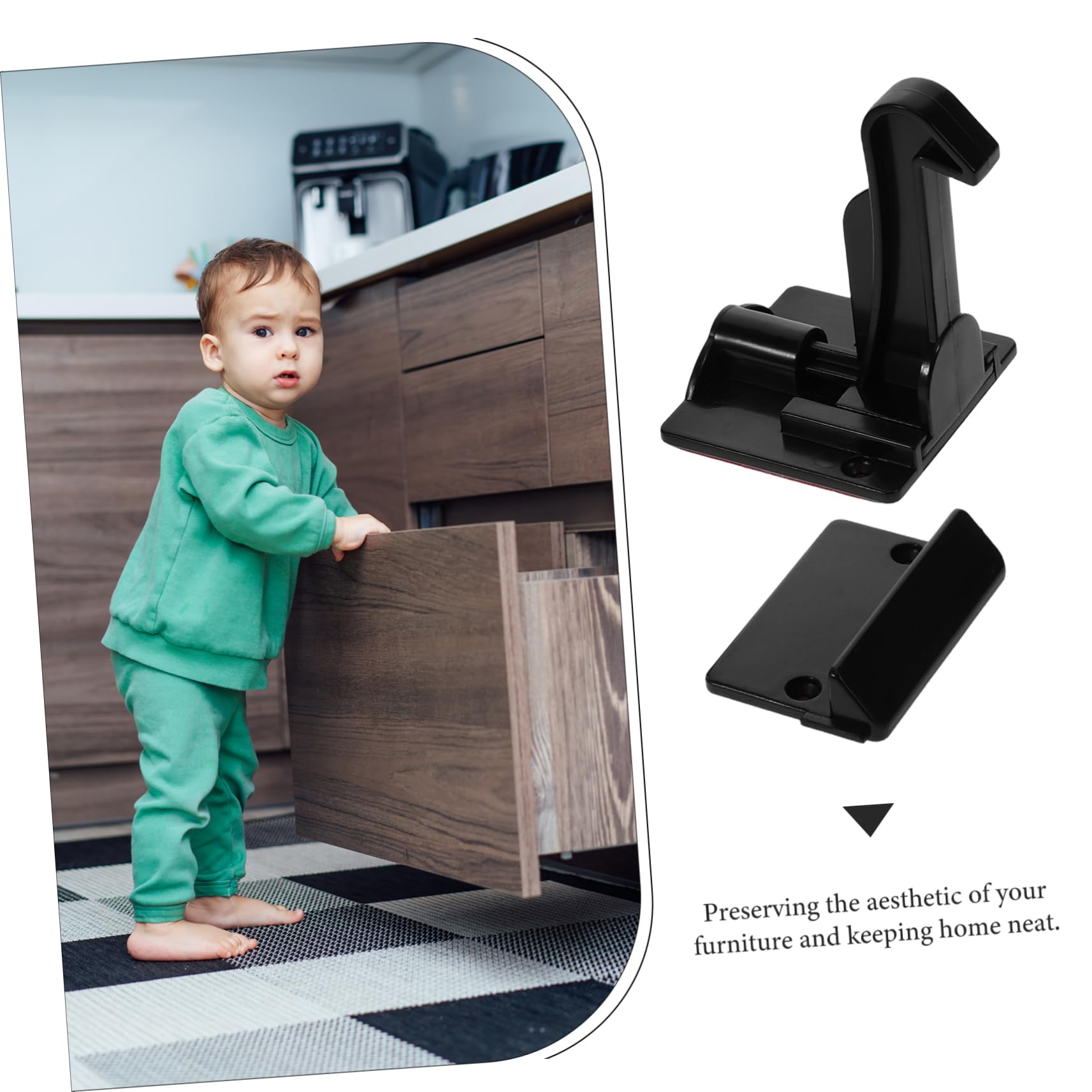 Garneck 12pièces Serrures Invisibles Pour Garçon Fille De Verrous De Sécurité Pour Tiroirs Et Armoires Installation Sans Perçage Protection Pour Sécurité Des Garçon Fille