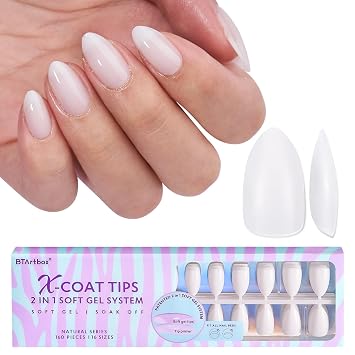 BTArtboxnails Press On Nails, Short Almond Milky White Nails, 160Pcs