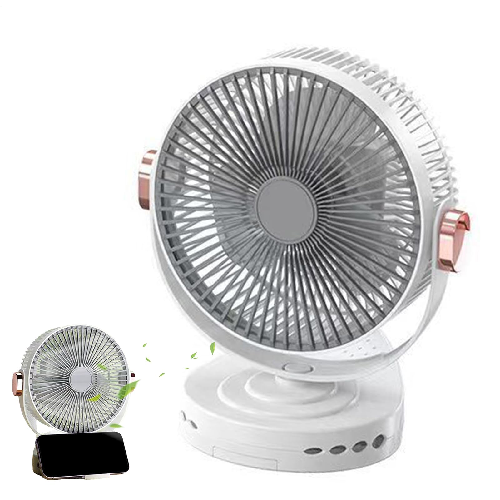 Ventilateur à clipser USB silencieux avec pince et veilleuse à suspendre pour camping