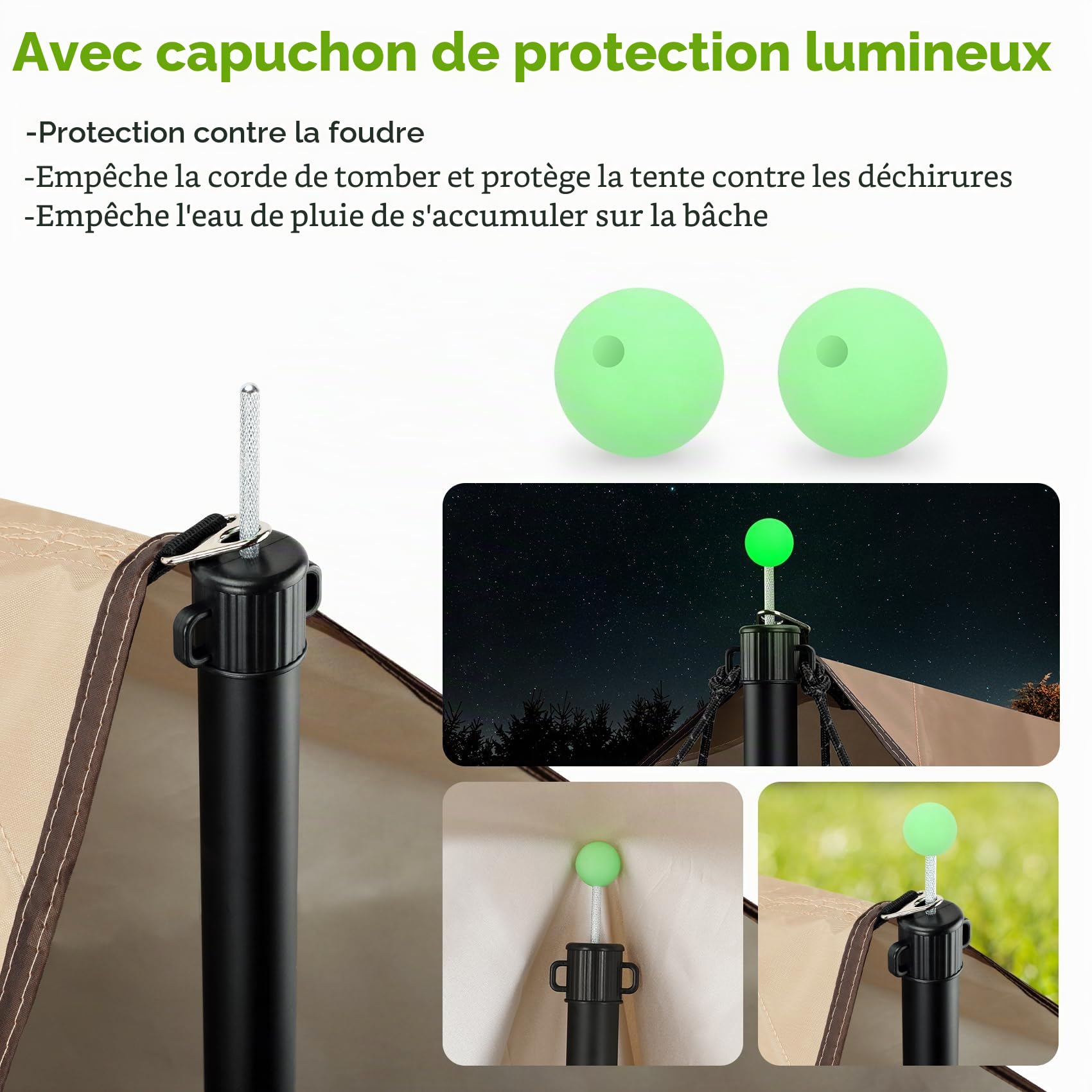 KOMCLUB Poteaux télescopiques pour bâche en Alliage d’Aluminium | Système de verrouillage rapide à levier plastique coloré, Tube en alliage d’aluminium léger et très résistant