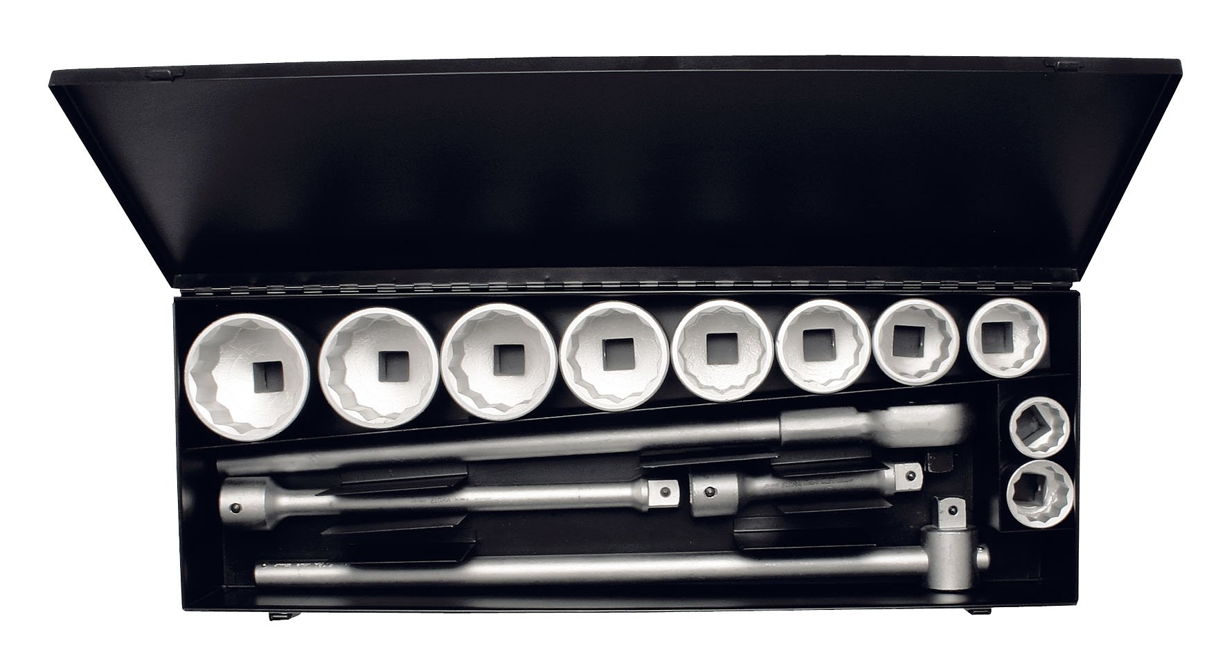 ELORA Socket Set Elora Socket Spanner Set with 12-Point Sockets 36-80 mm, 14 Pieces