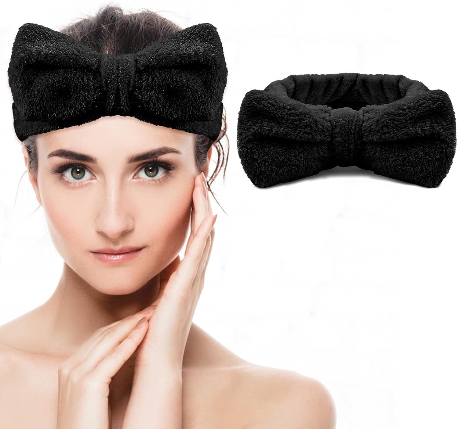WLLHYF Spa Headband, Makeup Headbands Bowknot Face Wash Headbands Super