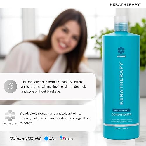 Vista 11 de KERATHERAPY Acondicionador de humedad con infusión de queratina, 10.1 fl. oz., 10.1 fl oz - Acondicionador hidratante e hidratante para cabello seco