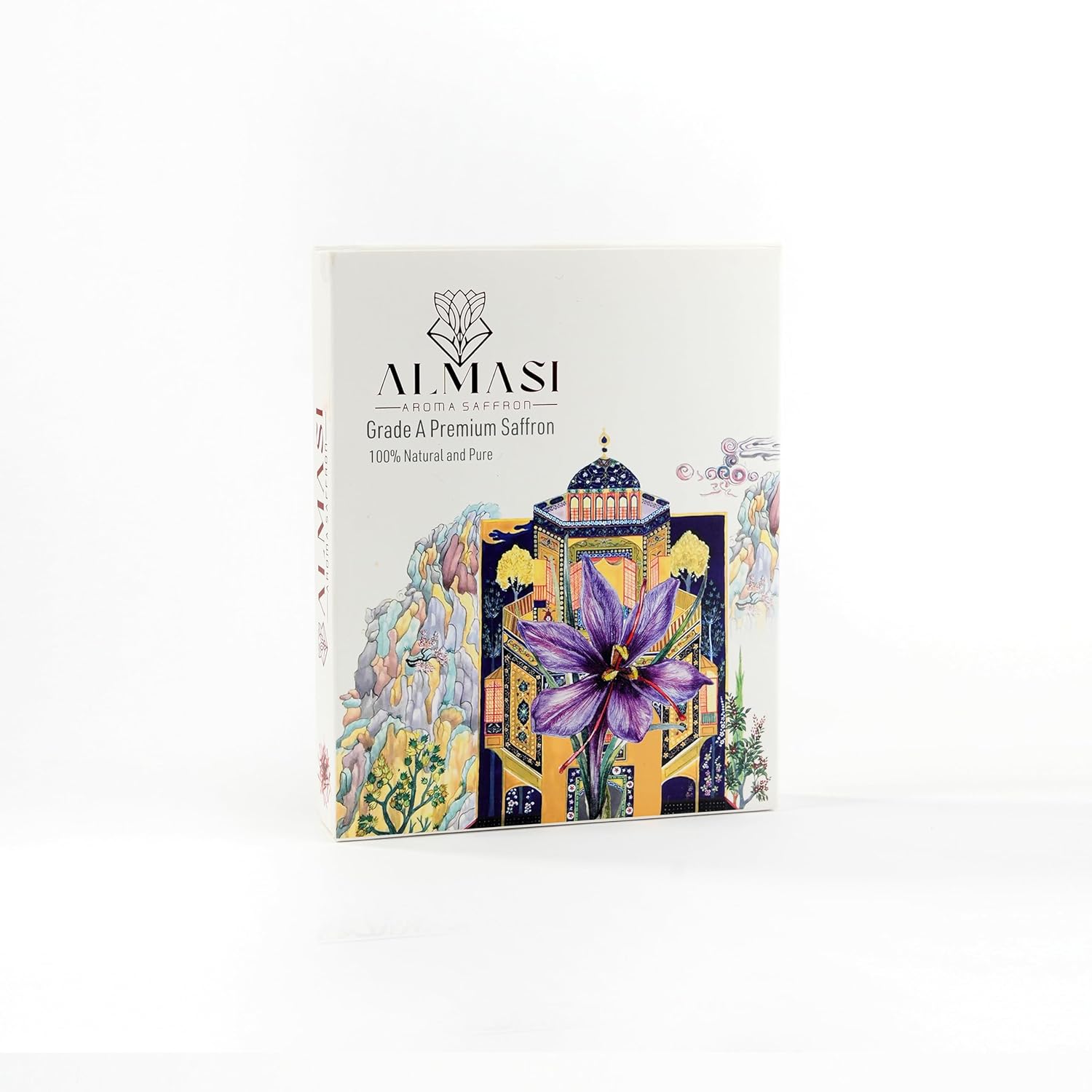 Almasi Aroma Saffron Deluxe Set – Super Negin Persian Saffron Threads | Award-Winning & USA Lab Tested | 100% Pure Grade A+ | Metal Can in Rigid Gift Box with Vintage Spoon | Includes Free Precision Saffron Tweezer | Premium Cooking & Gifting (5 Grams)