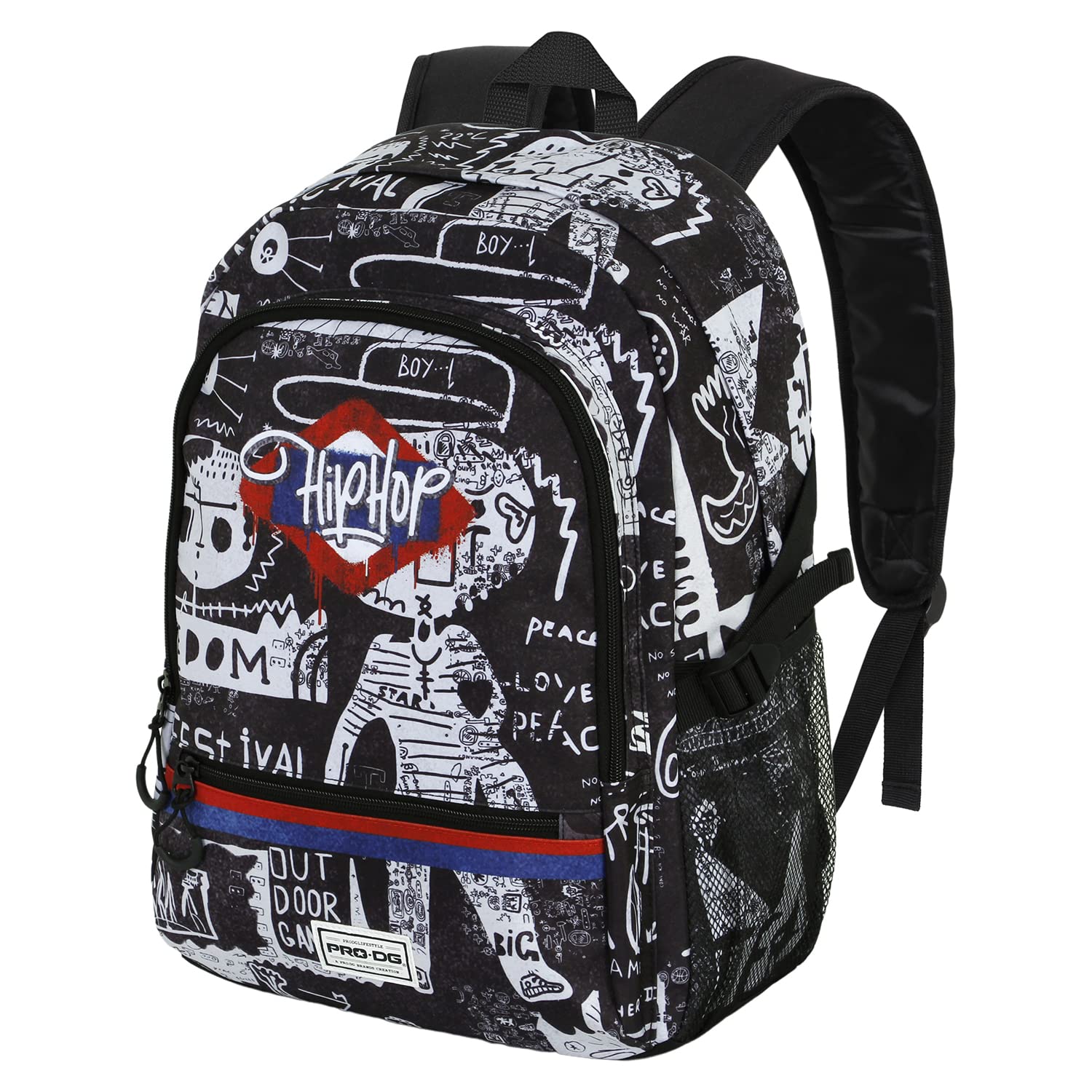 PRO-DG Under Hip Hop-Mochila Fight FAN 2.0, Negro, 31 x 44 cm, Capacidad 24 L