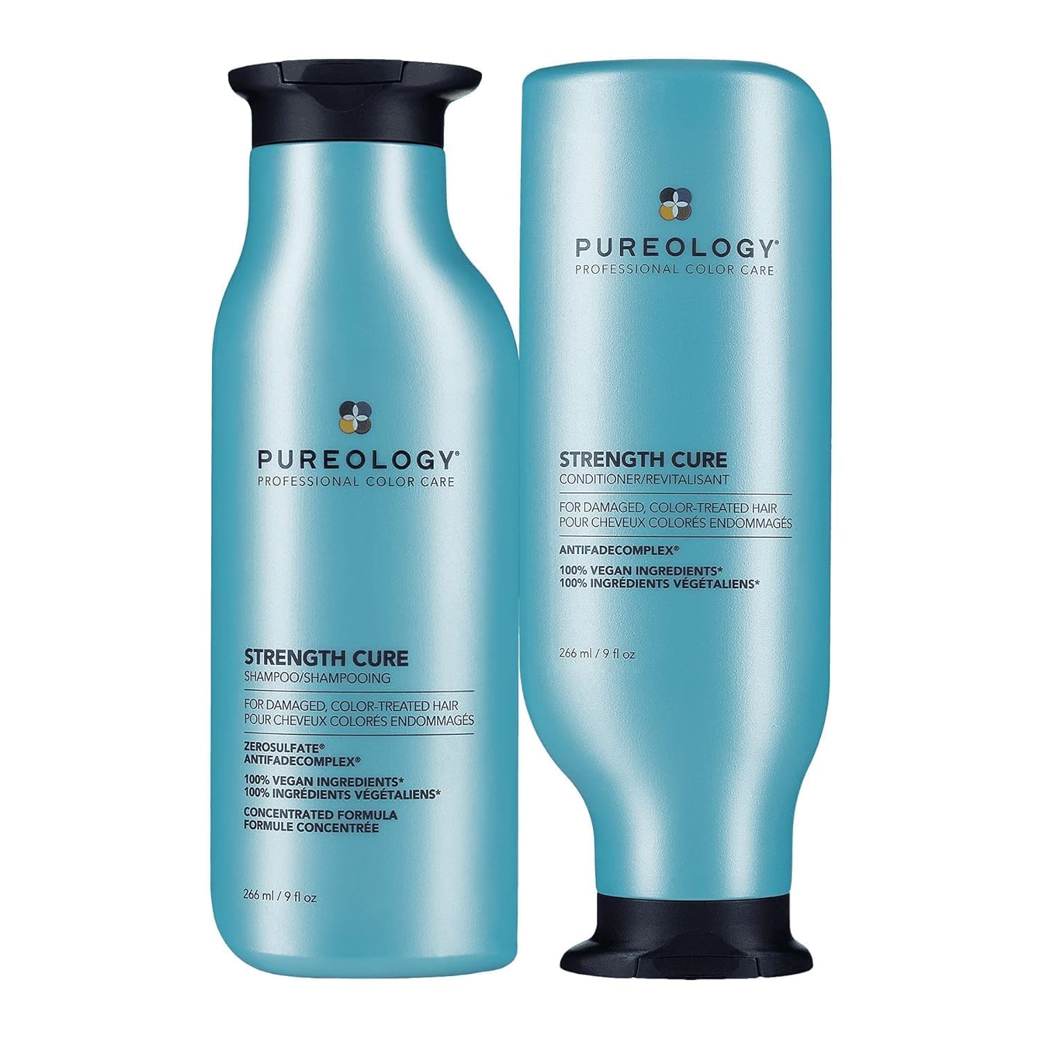 Strength Cure Strengthening Shampoo & Conditioner Set - For Damaged, Color-Treated Hair, Fortifies & Strengthens Hair, Sulfate-Free & Vegan
