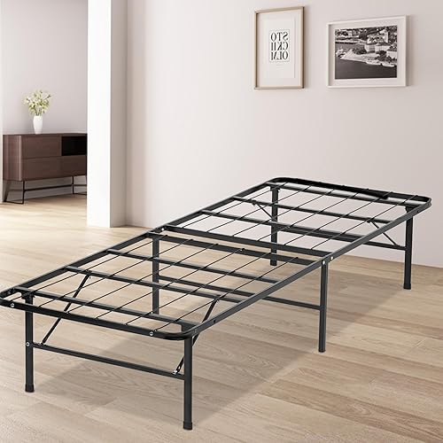 PayLessHere Marco de cama plegable de metal de 14 pulgadas, plataforma de listones de acero resistente, base de cama, base de colchón, repuesto de disponible en Yaxa Peru
