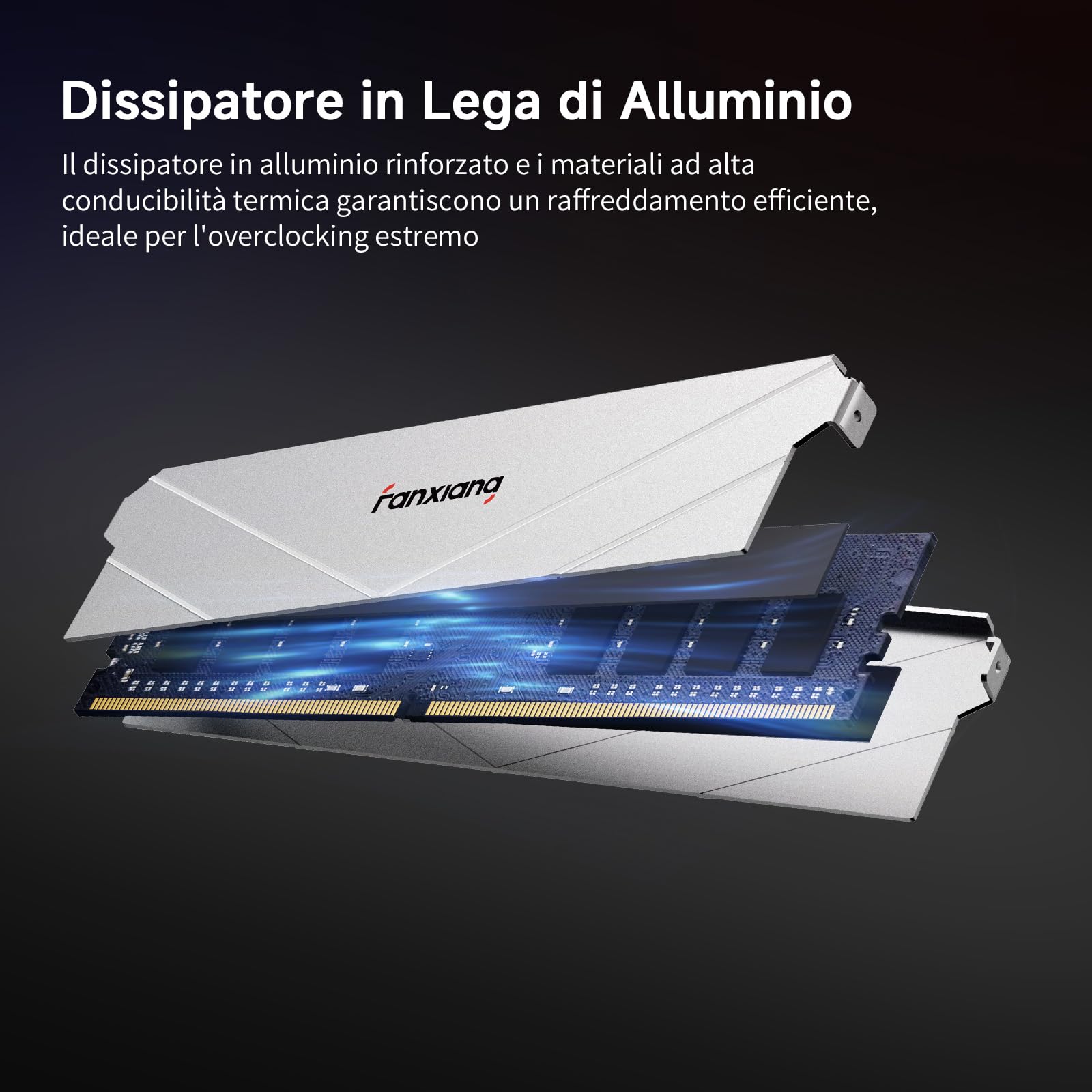 fanxiang Memoria RAM DDR4 16GB (2x8GB) 3200MHz CL16 1,35V | XMP 2.0 Compatibile con AMD e Intel, Dissipatore Alluminio, UDIMM 288 Pin, Memoria per Desktop, Non-ECC, Argento