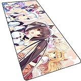 Nekopara Chocola Vanilla Large Anime Gaming Mouse Pad with Stitched Edges,3mm thick Extended Mousepad,Non-Slip Rubber Base,Desk Mat for Gamer,Professional Esports,Office & Home,31.5 x 11.8 x 0.12 inch