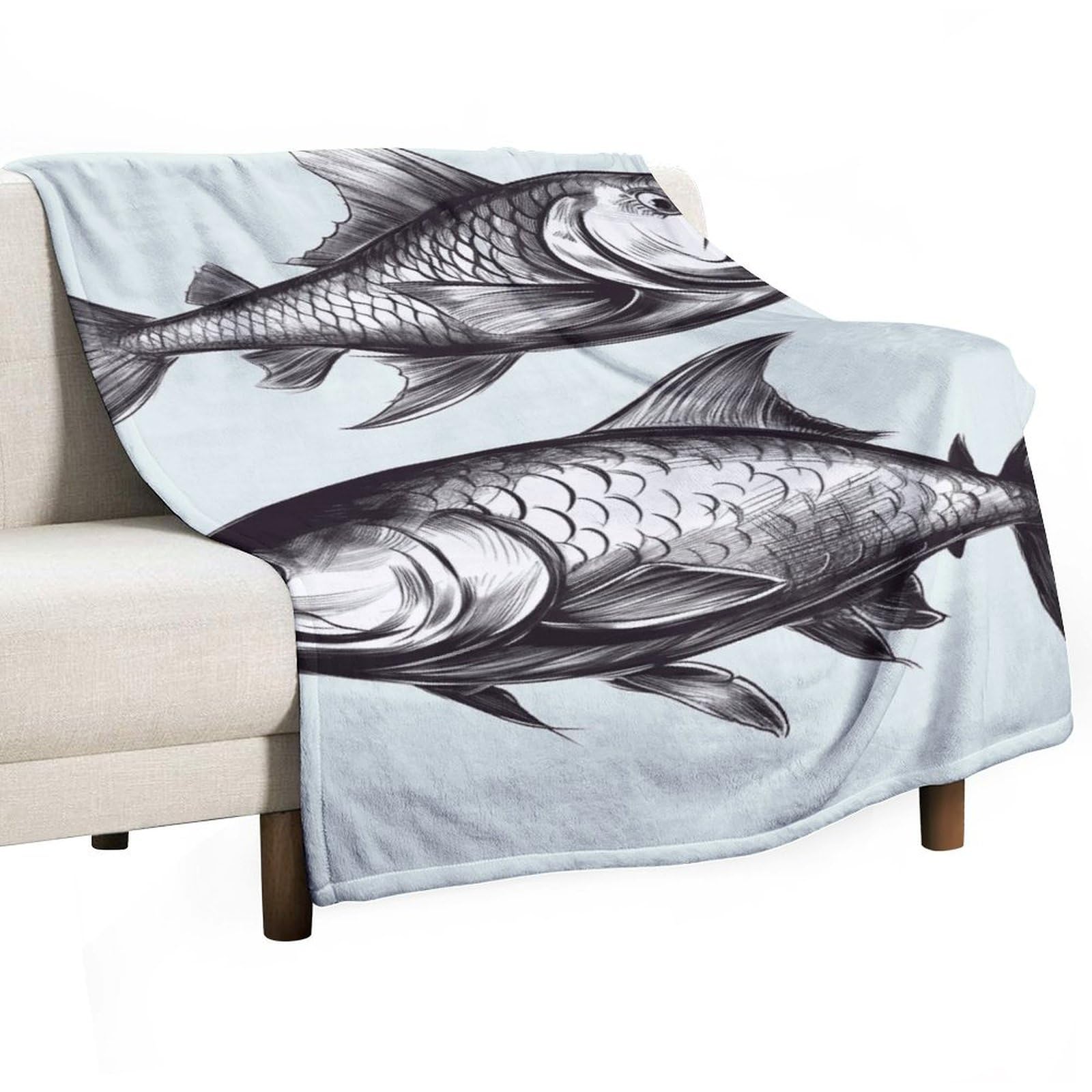 Couverture flanelle poisson : le plaid doux qui réchauffe vos soirées