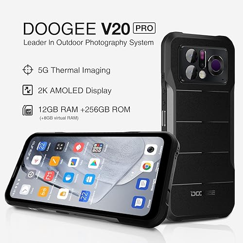 Miniatura 2 de DOOGEE V20 PRO Smartphone resistente 5G (2023), cámara térmica 1440 x 1080 desbloqueada, teléfono resistente desbloqueado, pantalla AMOLED 2K de 120