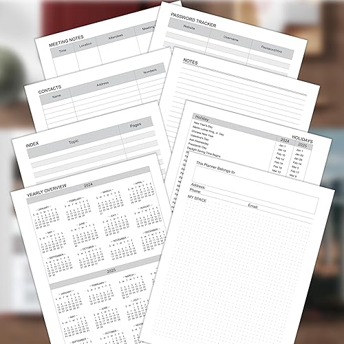 Miniatura 6 de Ospelelf Agenda semanal y mensual de cuero verde 2024, 8.5 x 11 pulgadas, calendarios 2024, agenda de 12 meses, con calcomanías, bolsillo trasero,