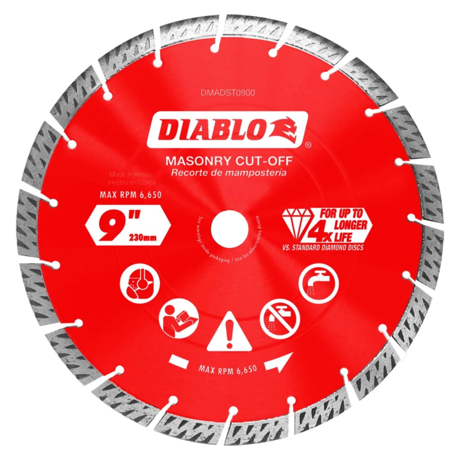 Disque de tronçonnage segmenté diamant 9 pouces Diablo pour maçonnerie