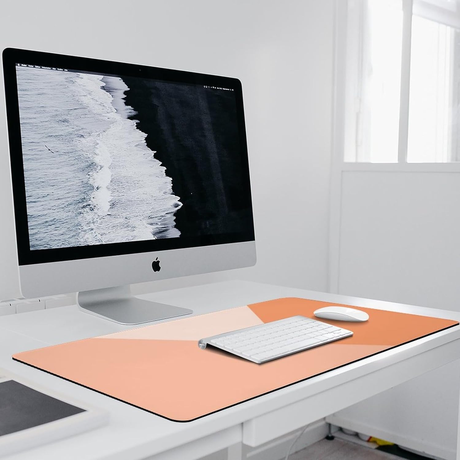 Mouse Pads Peach Summer Coral Orange Desk Mat Gaming Mousepad Non Slip Rubber Mouse Mat for Desk Keyboard, Wireless Mouse, Office Computer